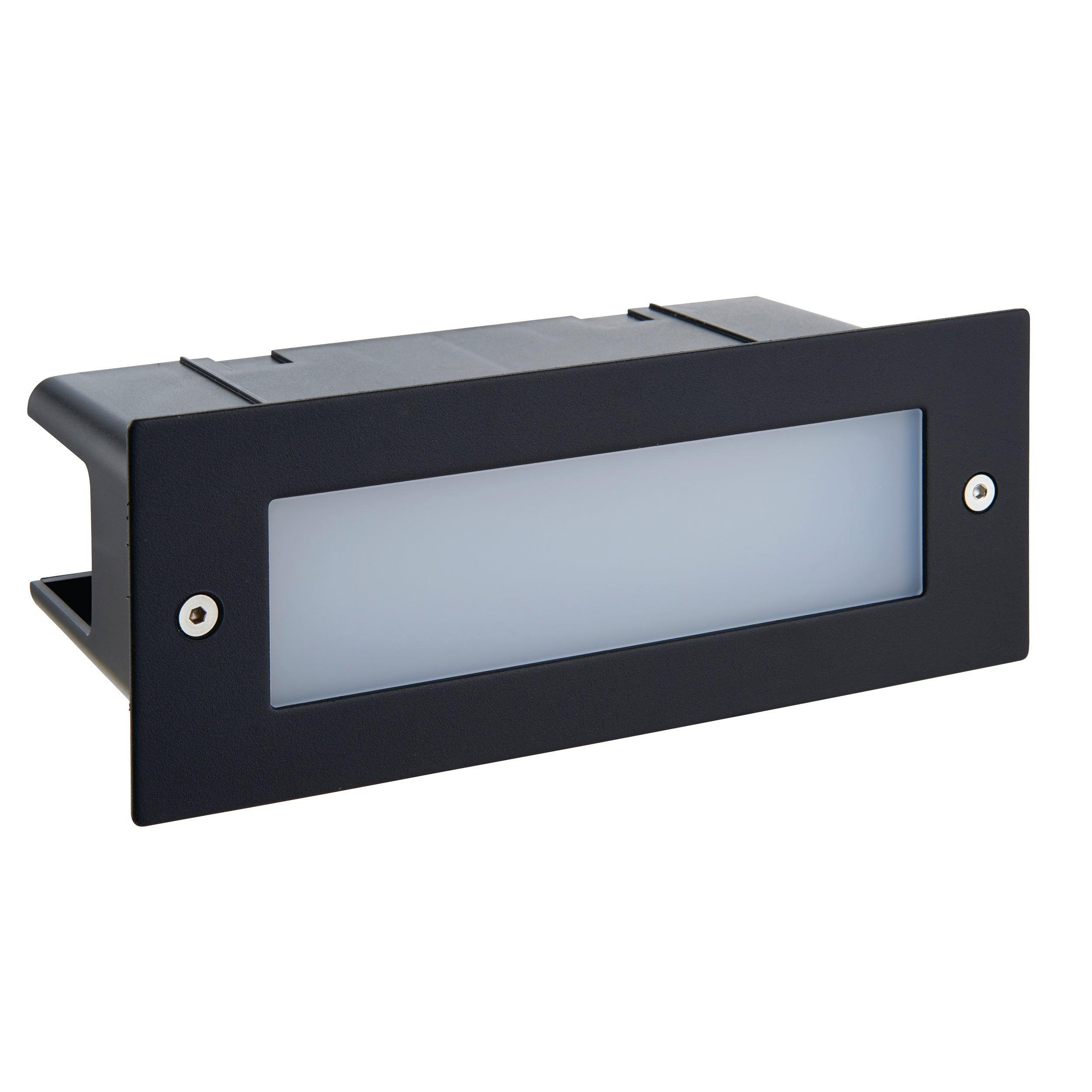 Seina Black LED Brick Light IP44 3.5W - Cool White-clearance