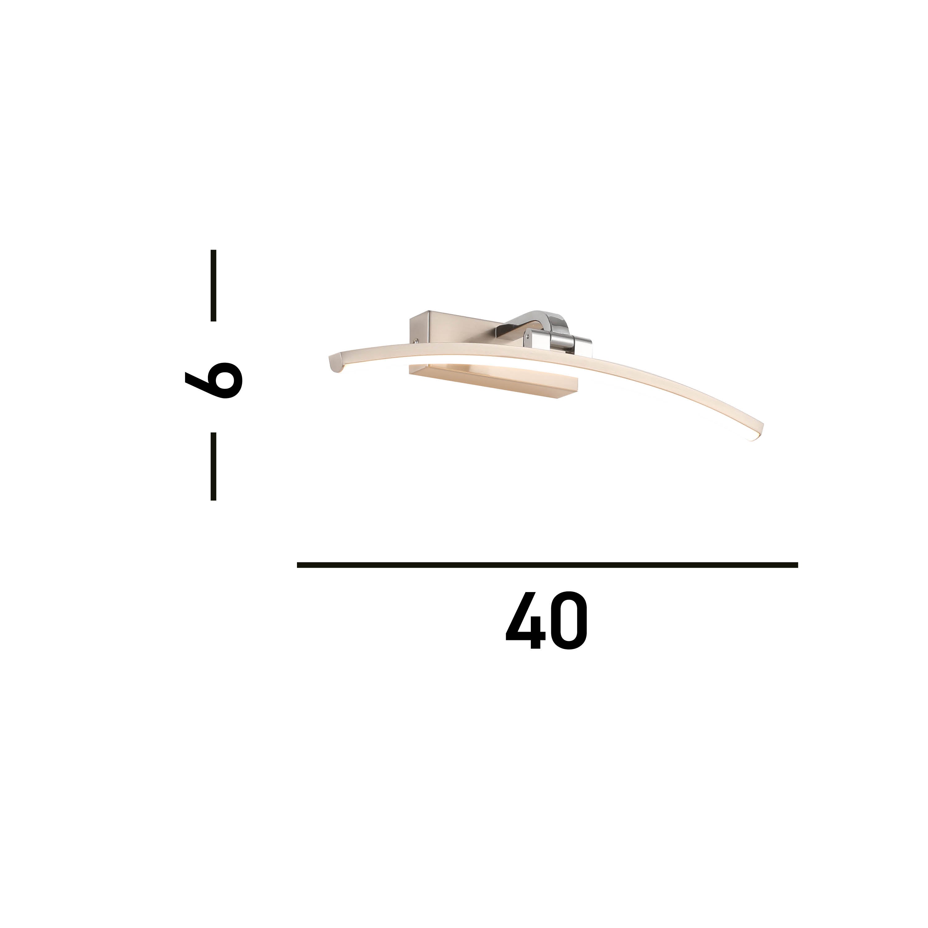 Searchlight Santorini Silver LED Picture Light - 40cm