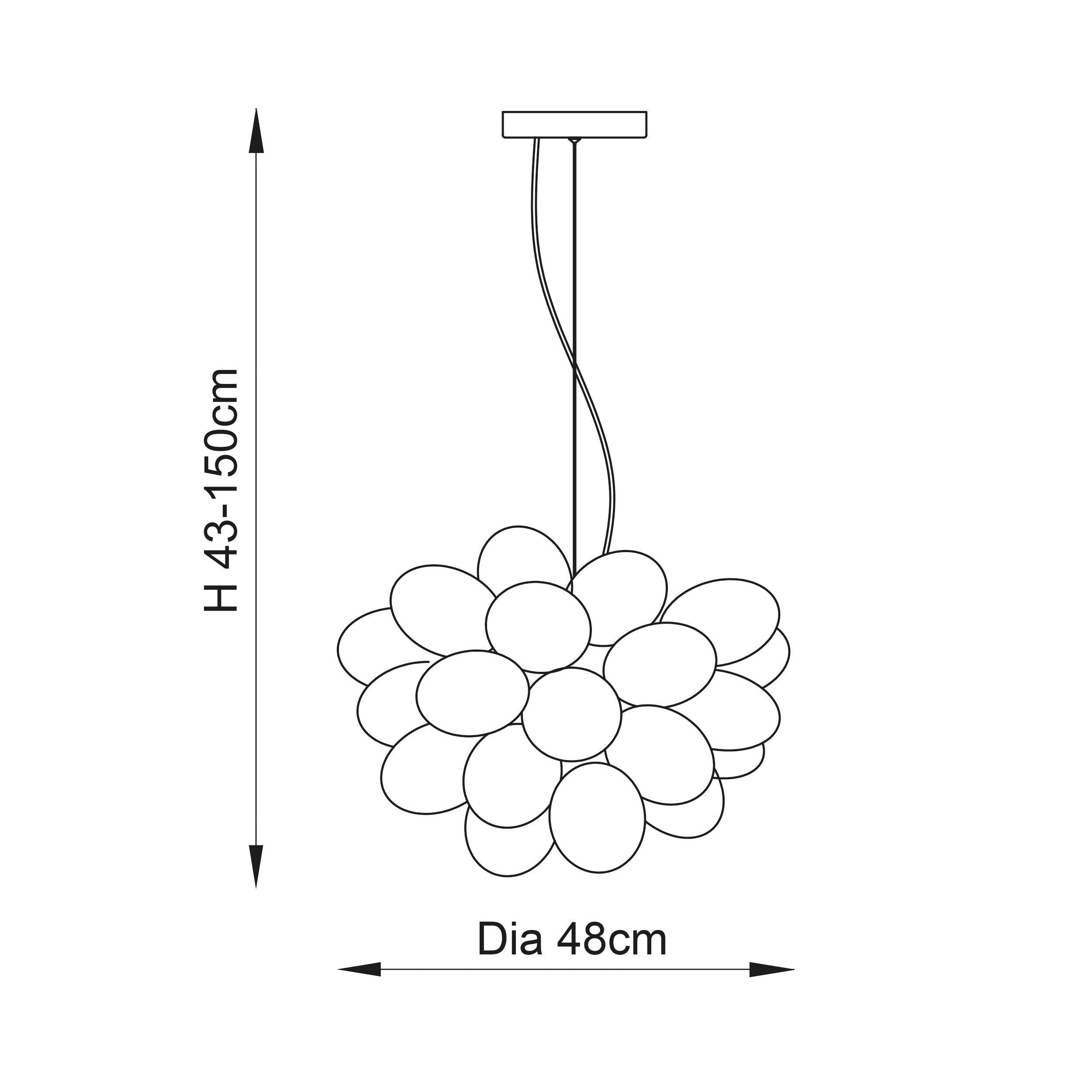 Infinity 1 Light Pendant - Chrome & Iridescent Glass Shades-Ceiling Pendant Lights-Endon Lighting Bedrooom Lighting close up Tiffany Lighting Direct