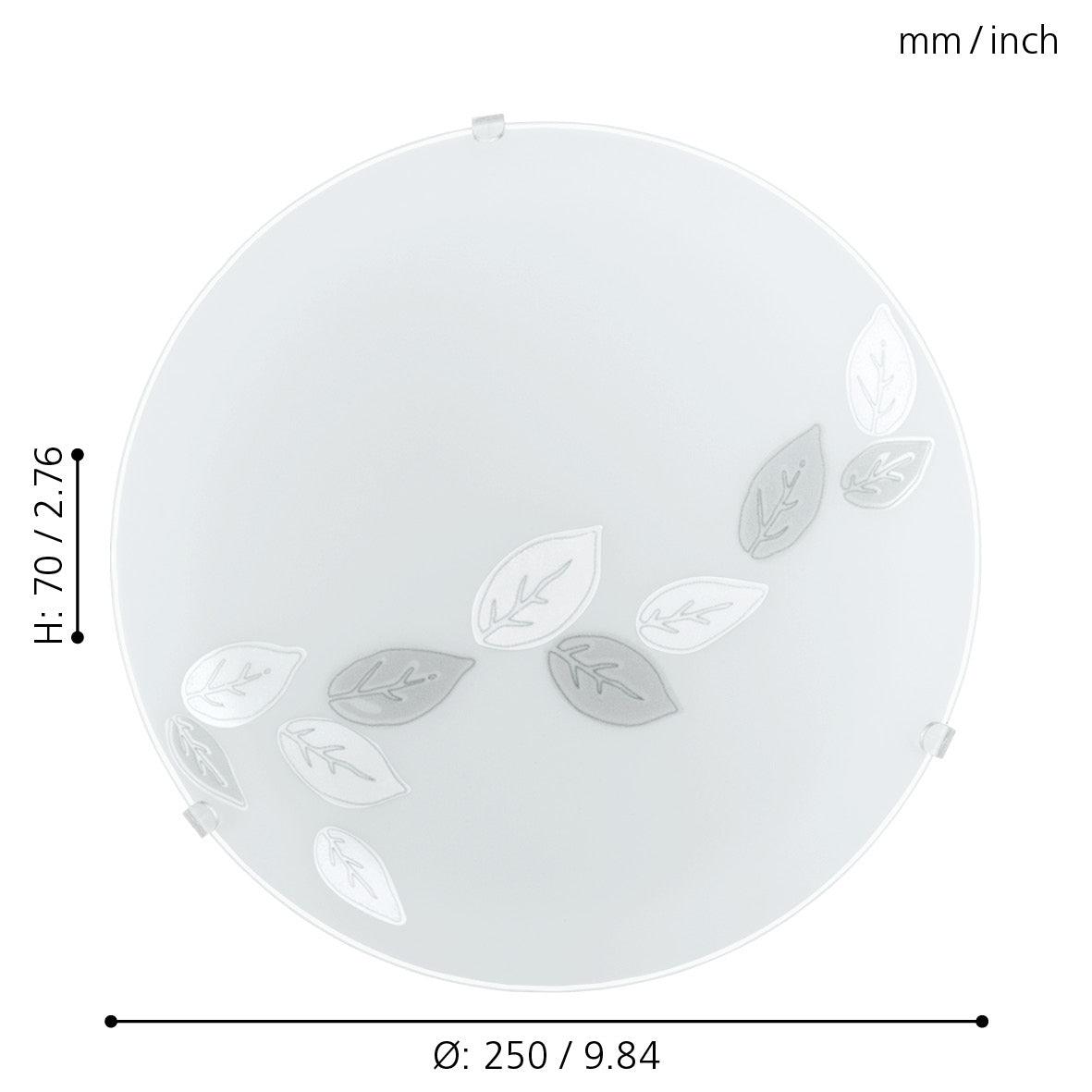 eglo mars leaf motif satin glass flush ceiling light Kitchen Lighting Close Up