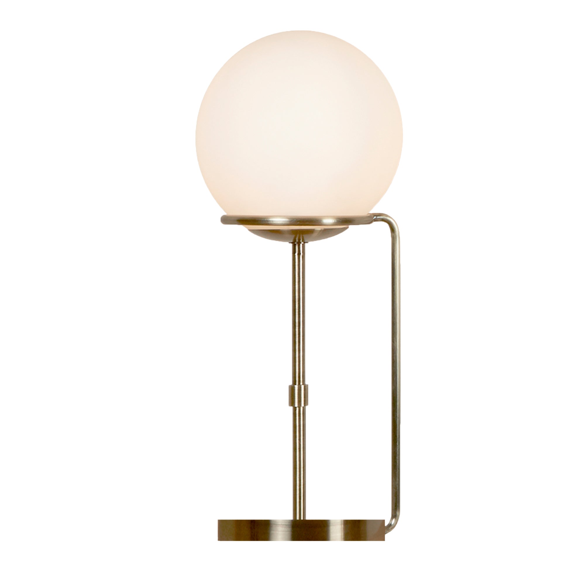 Searchlight Sphere Brass Table Lamp With Opal Glass Shade