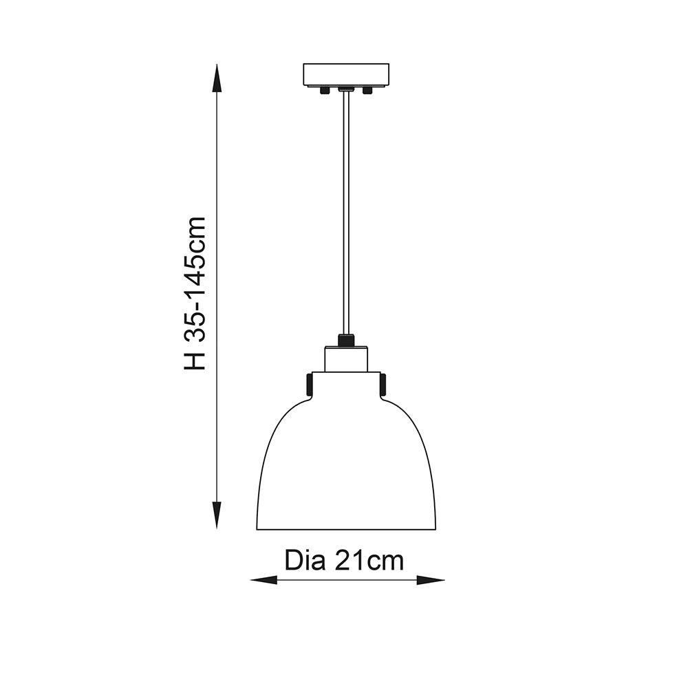 Reading Black Chrome Pendant With Black Tinted Glass Shade