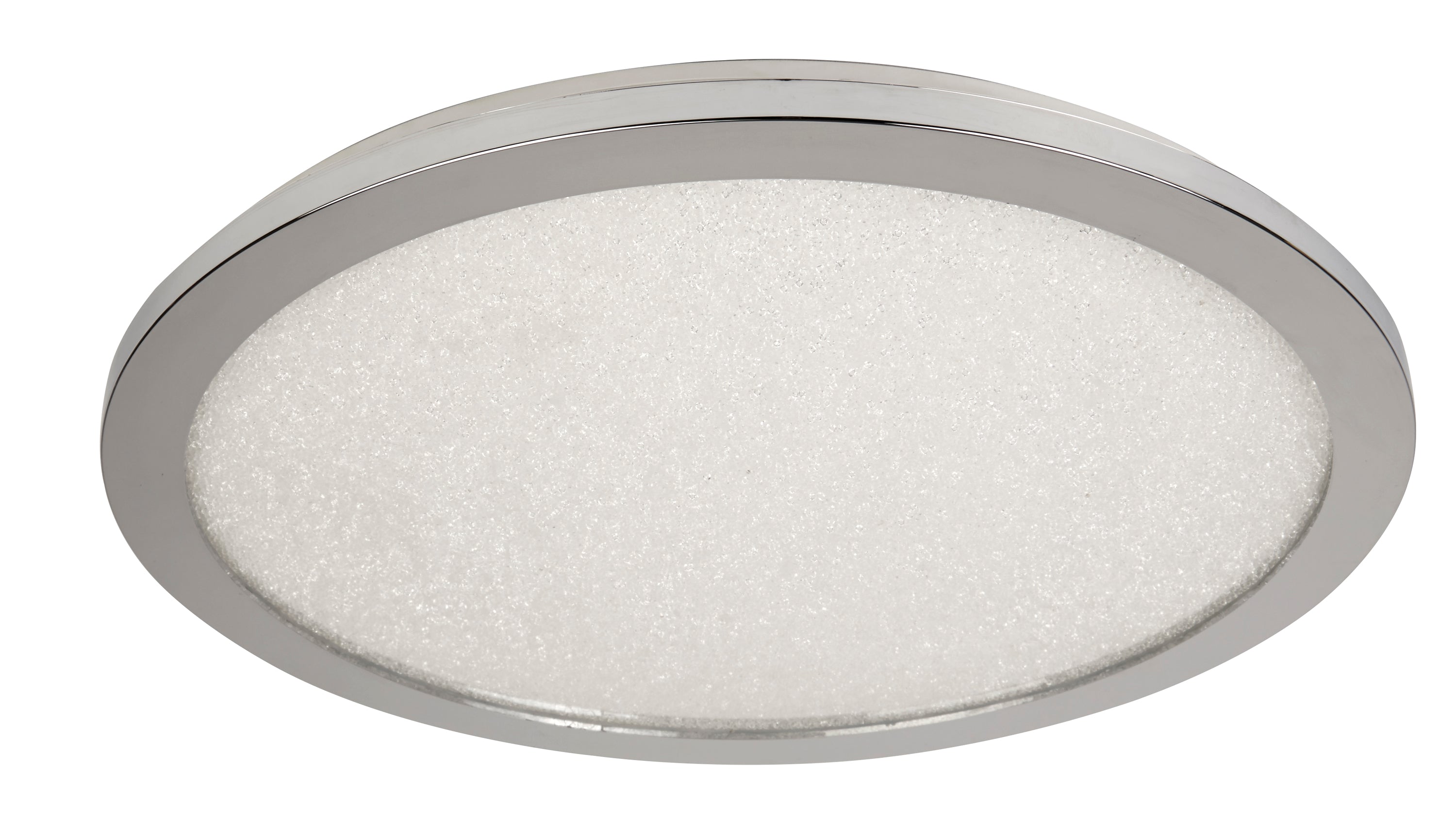 Searchlight Scilly IP44 LED Flush - Chrome & Crystal Sand