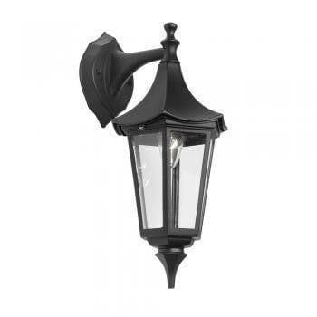 Oaks Witton Black Outdoor Downlighter Wall Light-clearance