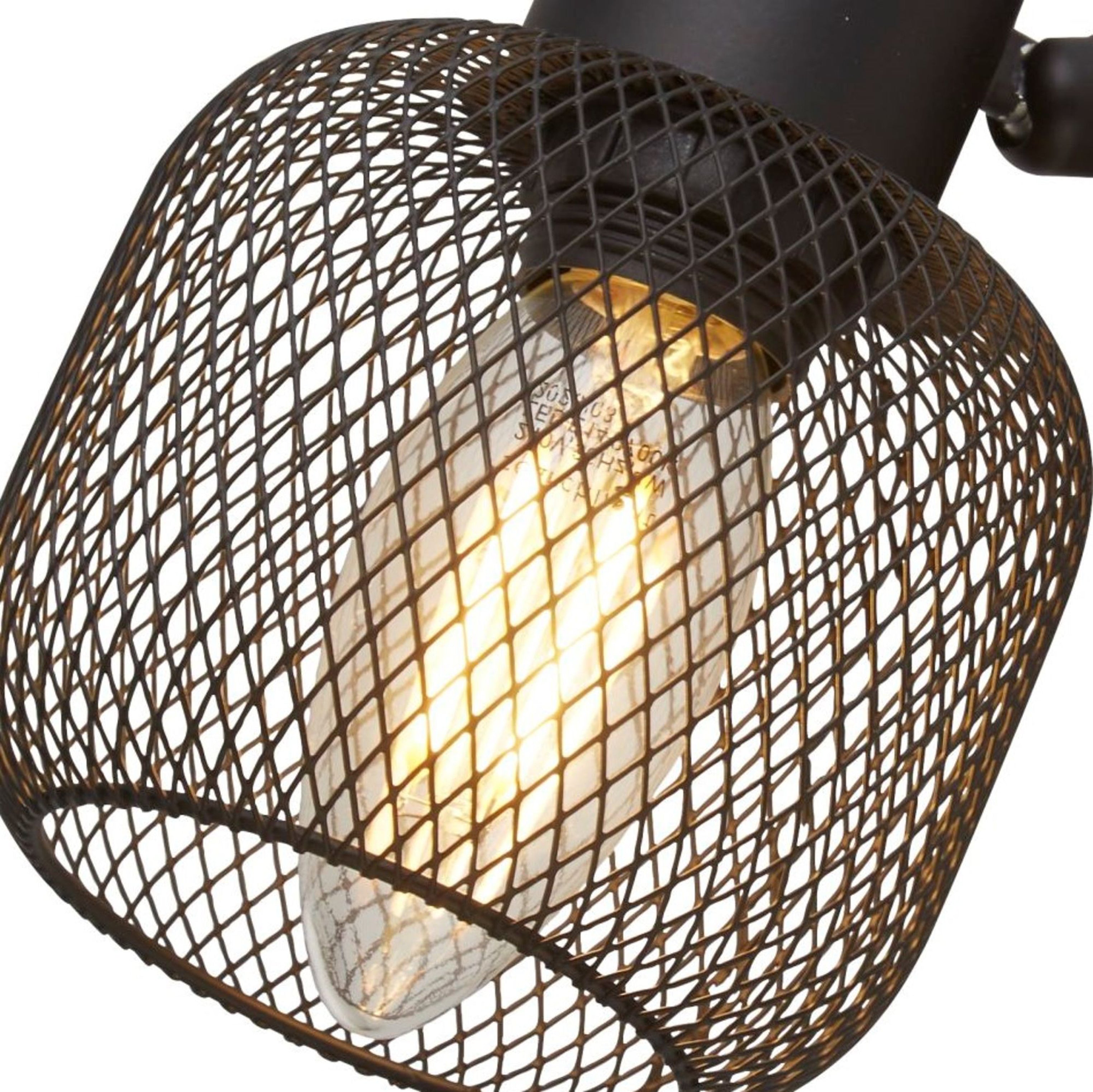 Searchlight Meshy 4 Light Cage Black Bar Spotlight-WAREHOUSE-40-250626