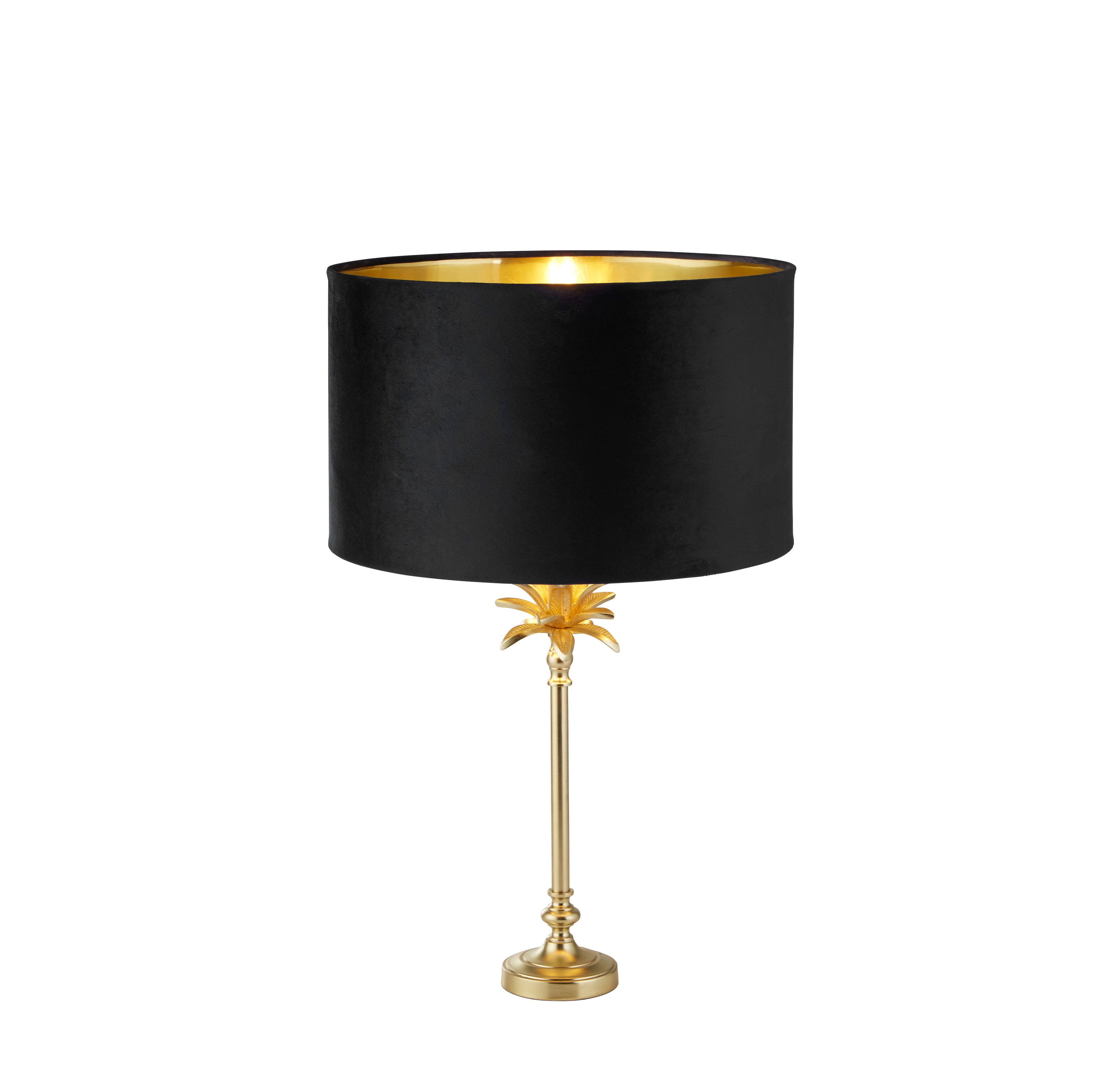 Base Only - Palm Table Lamp - Satin Brass & Black Metal