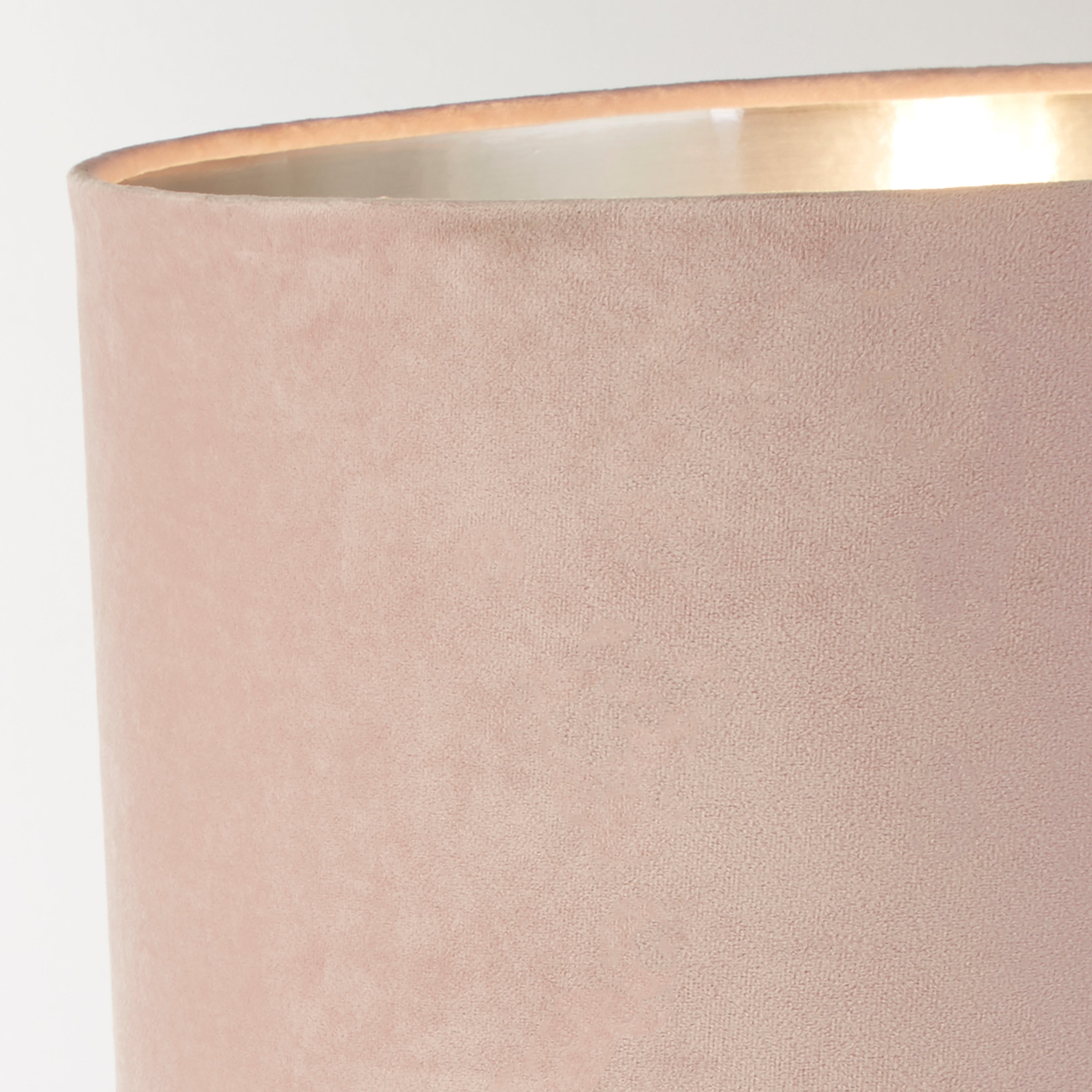 Whitby Table Lamp - Chrome Metal & Pink Velvet Shade