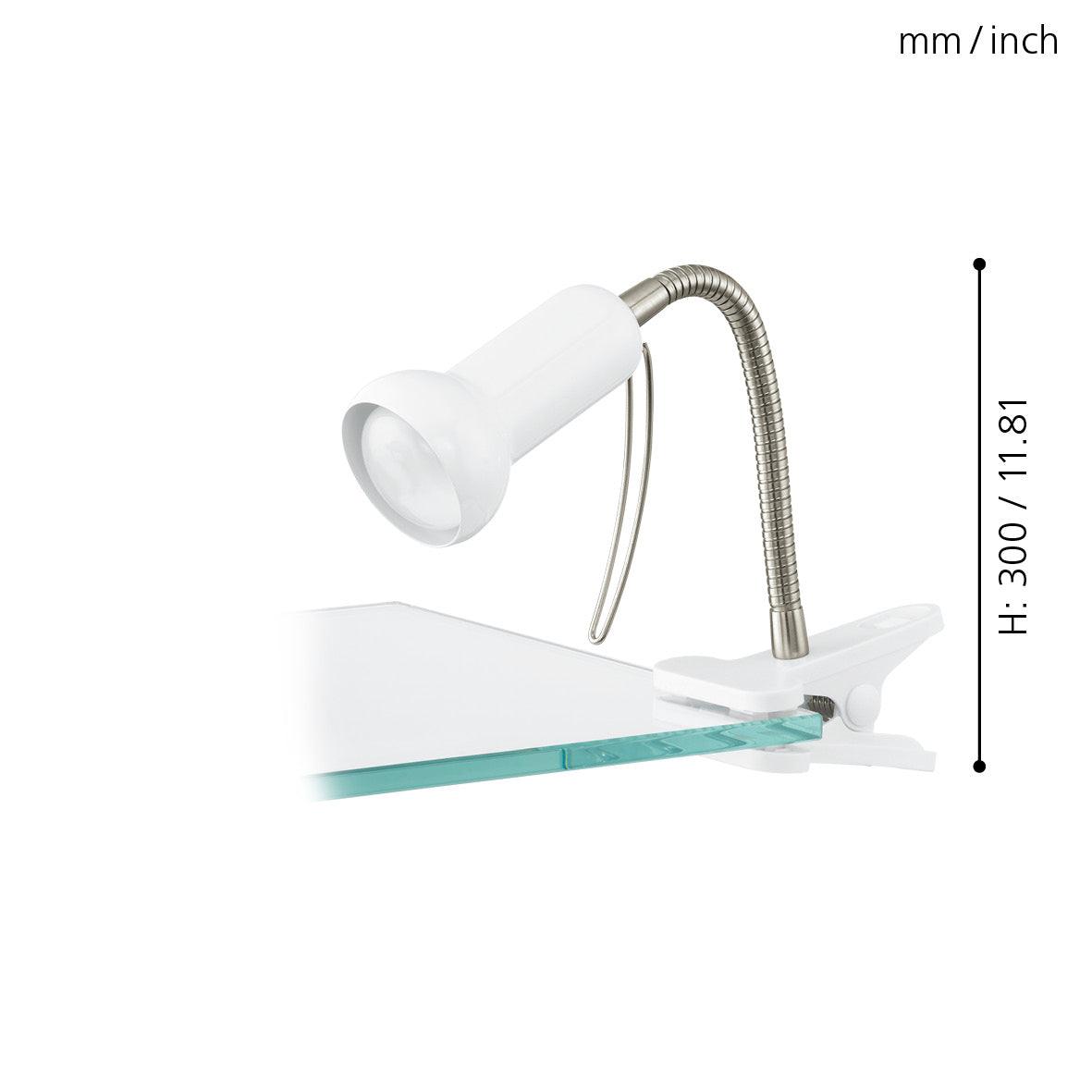 eglo fabio white table clamp task lamp living room close up