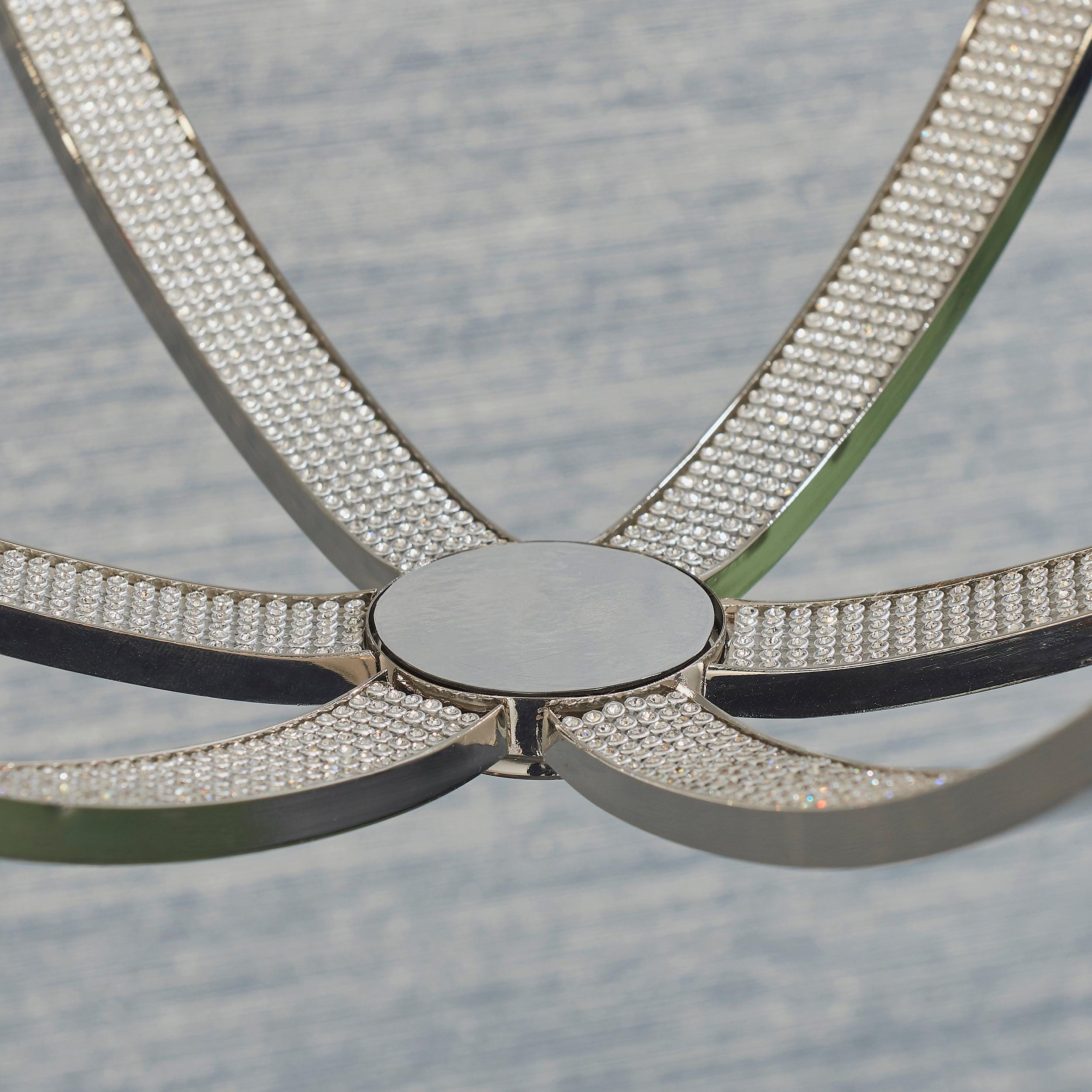 Endon Ritz 6 Light Nickel Ceiling Pendant-Ceiling Pendant Lights-Endon Lighting Hallway Lighting Close upTiffany Lighting Direct