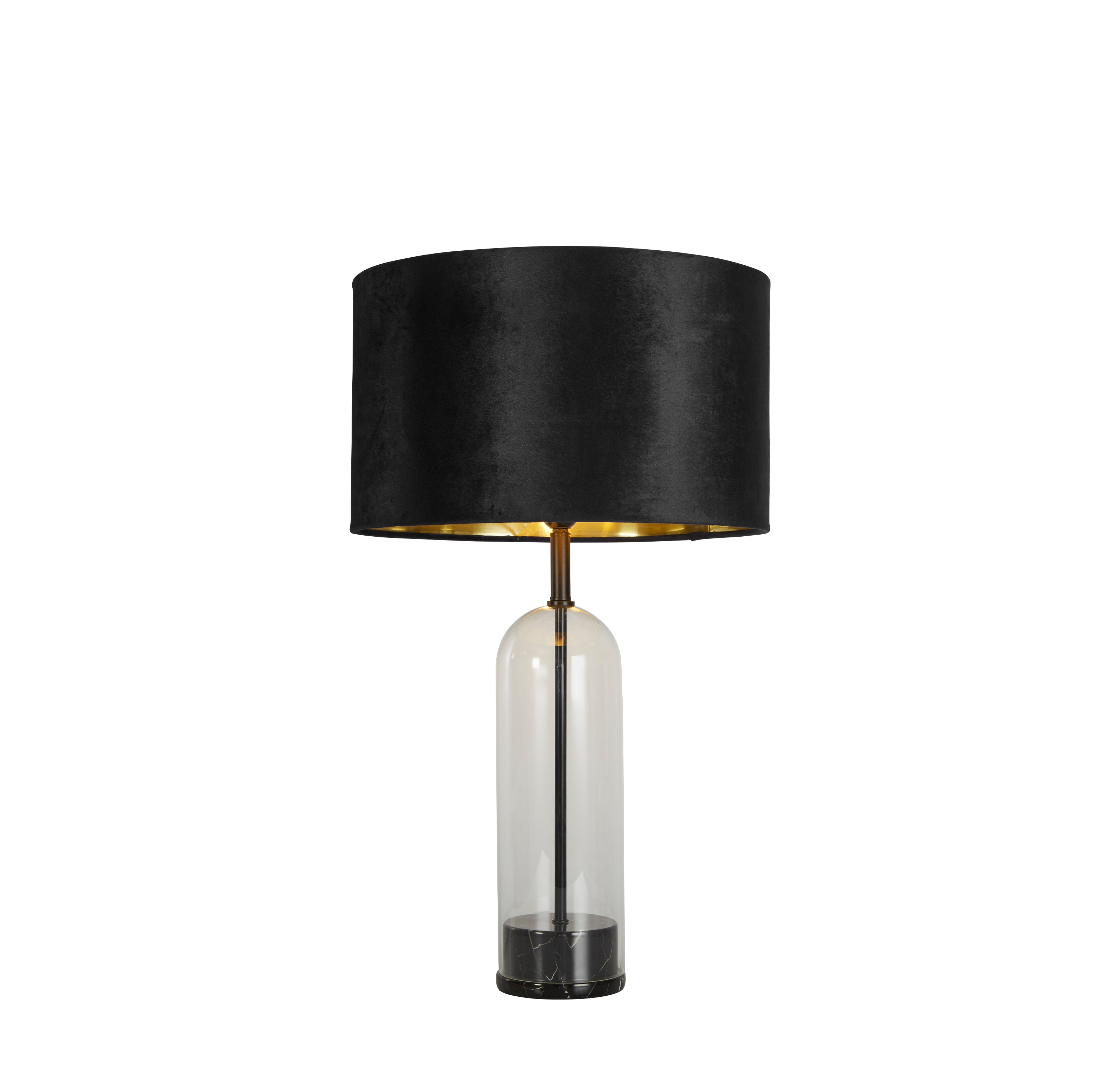Base Only - Oxford Table Lamp, Black Metal, Marble and Glass
