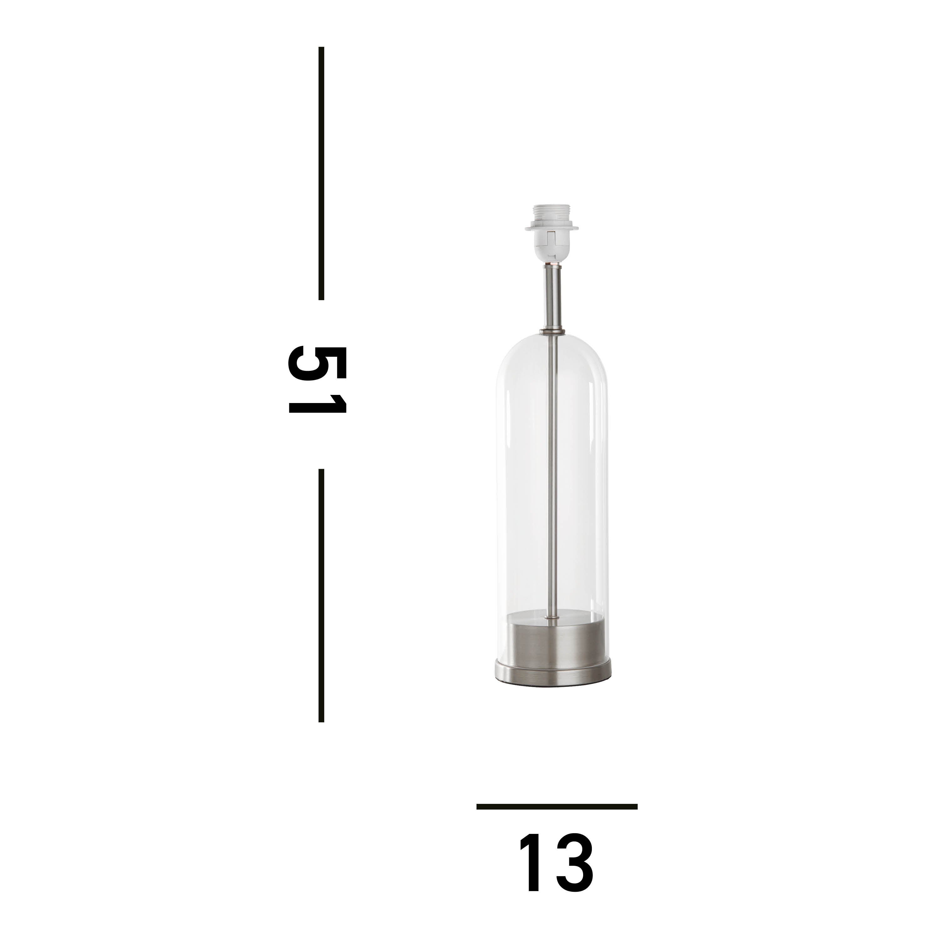 Base Only - Oxford Table Lamp - Satin Nickel Metal & Glass