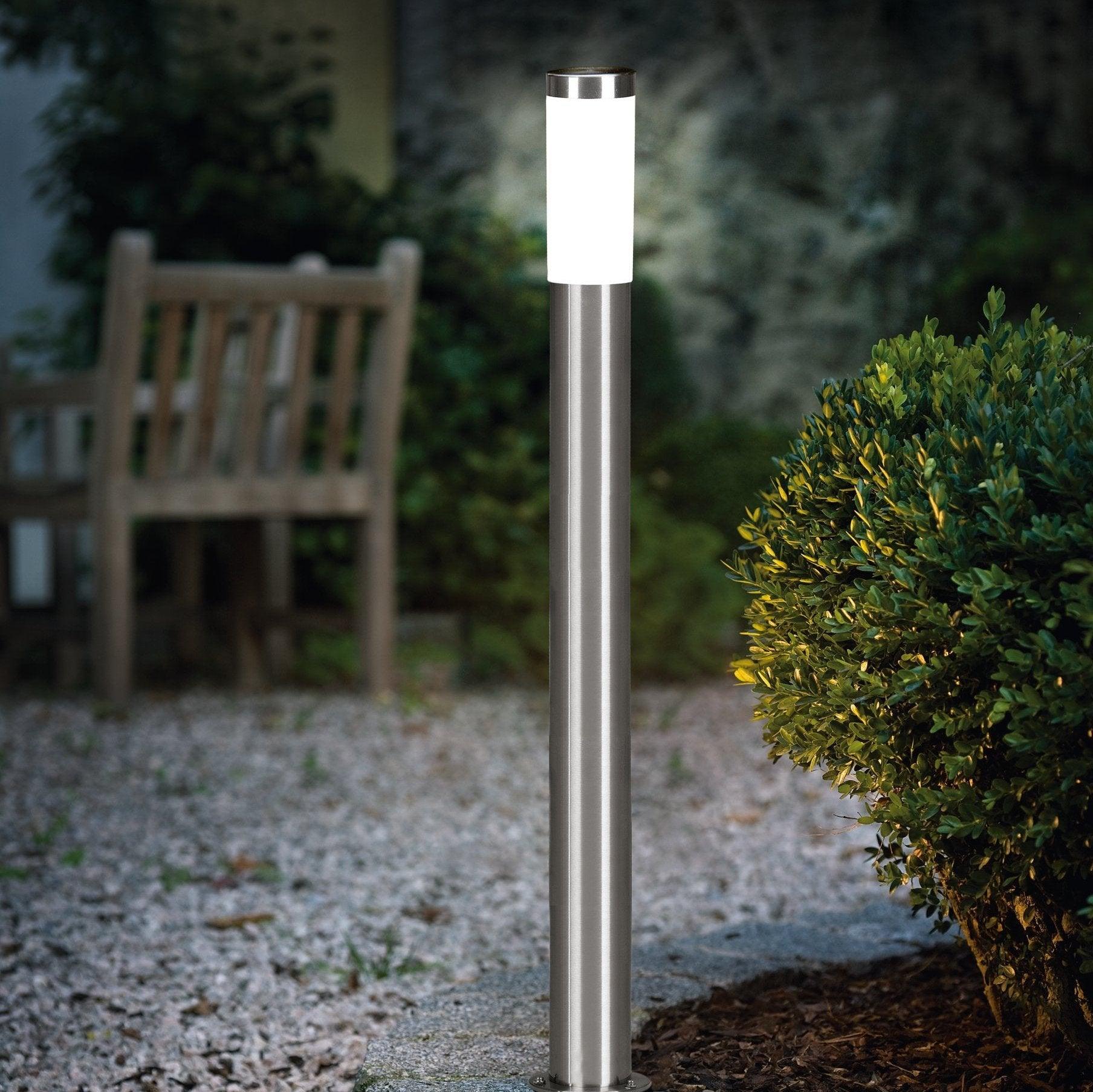 eglo helsinki silver outdoor ip65 post light 110cm