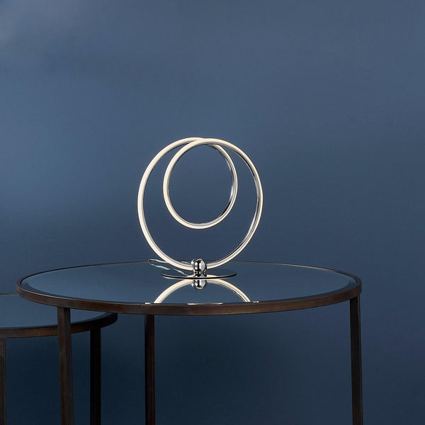 Endon Eterne 1 Light LED Chrome Table Lamp-Endon Lighting-Living-Room-Tiffany Lighting Direct-[image-position]