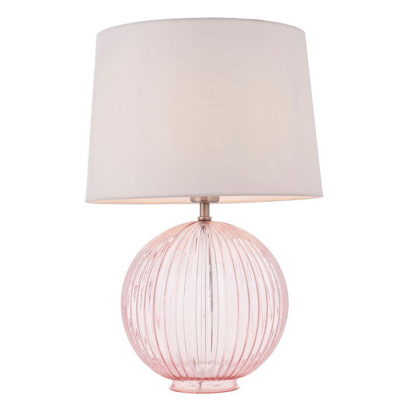 Endon Jemma 1 Light Pink Table Lamp (Base Only)-Endon Lighting-Living-Room-Tiffany Lighting Direct-[image-position]