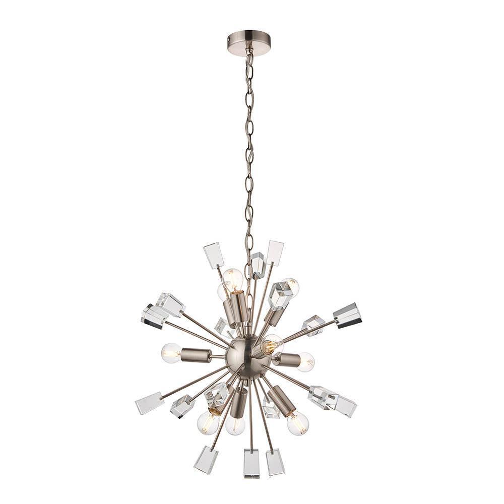 Endon Miro 9 Light Satin Nickel Pendant Ceiling Light-warehouse-180926