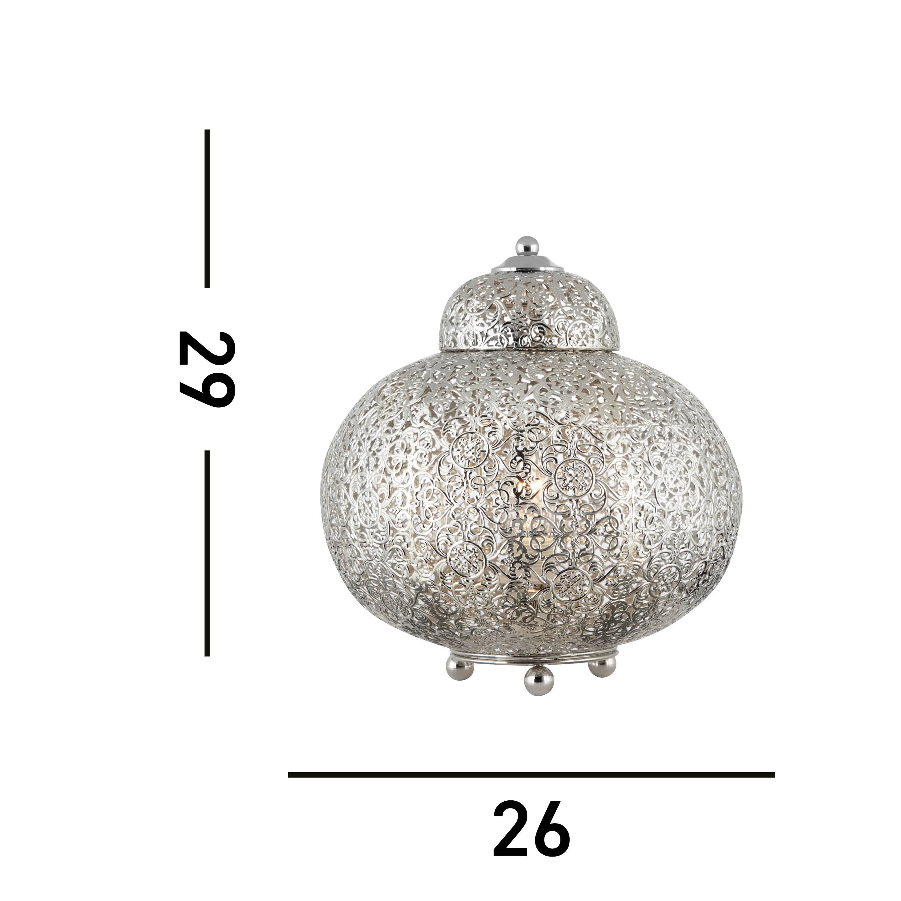 Searchlight Fretwork Moroccan Style Nickel Table Lamp