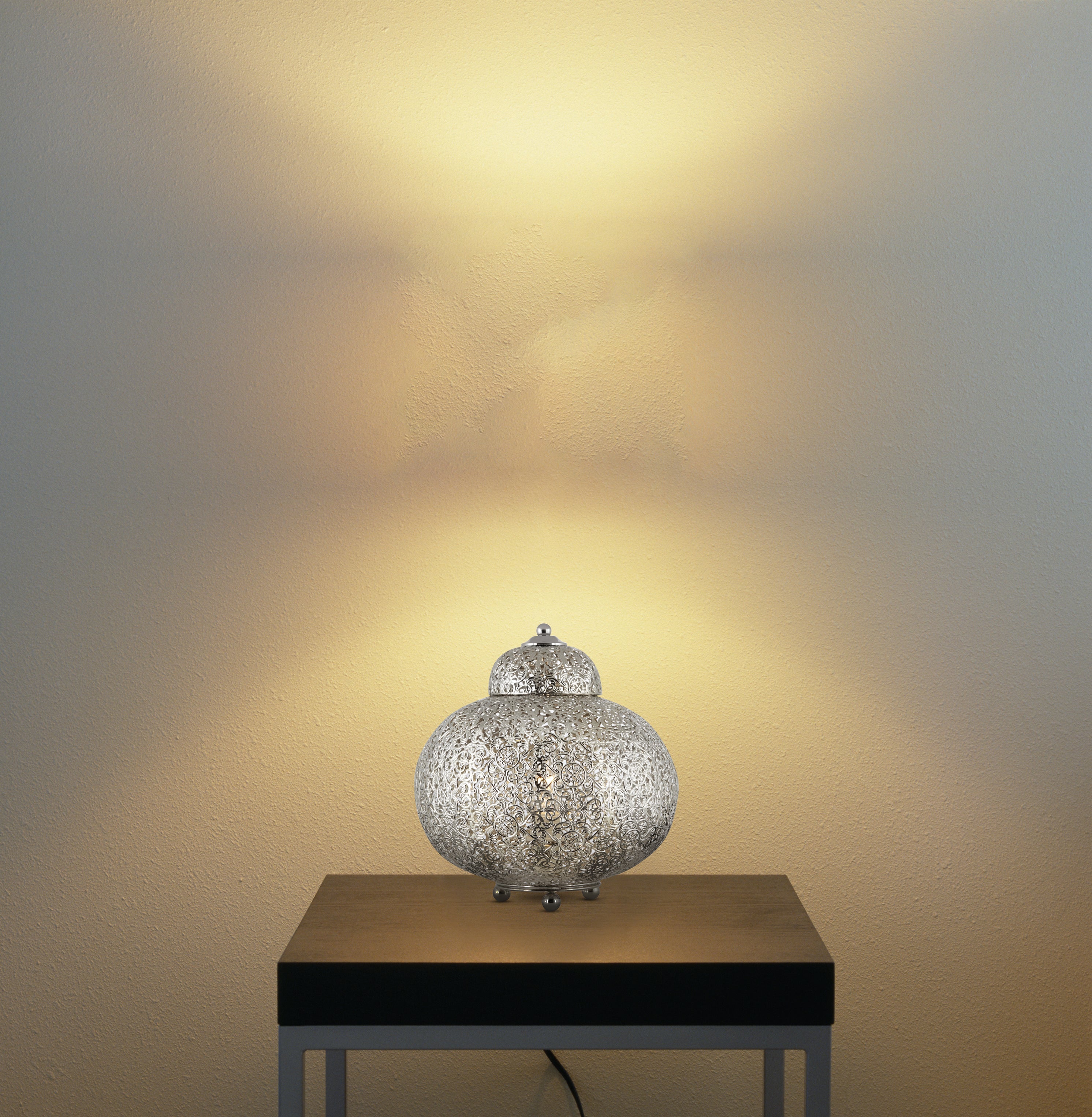 Searchlight Fretwork Moroccan Style Nickel Table Lamp