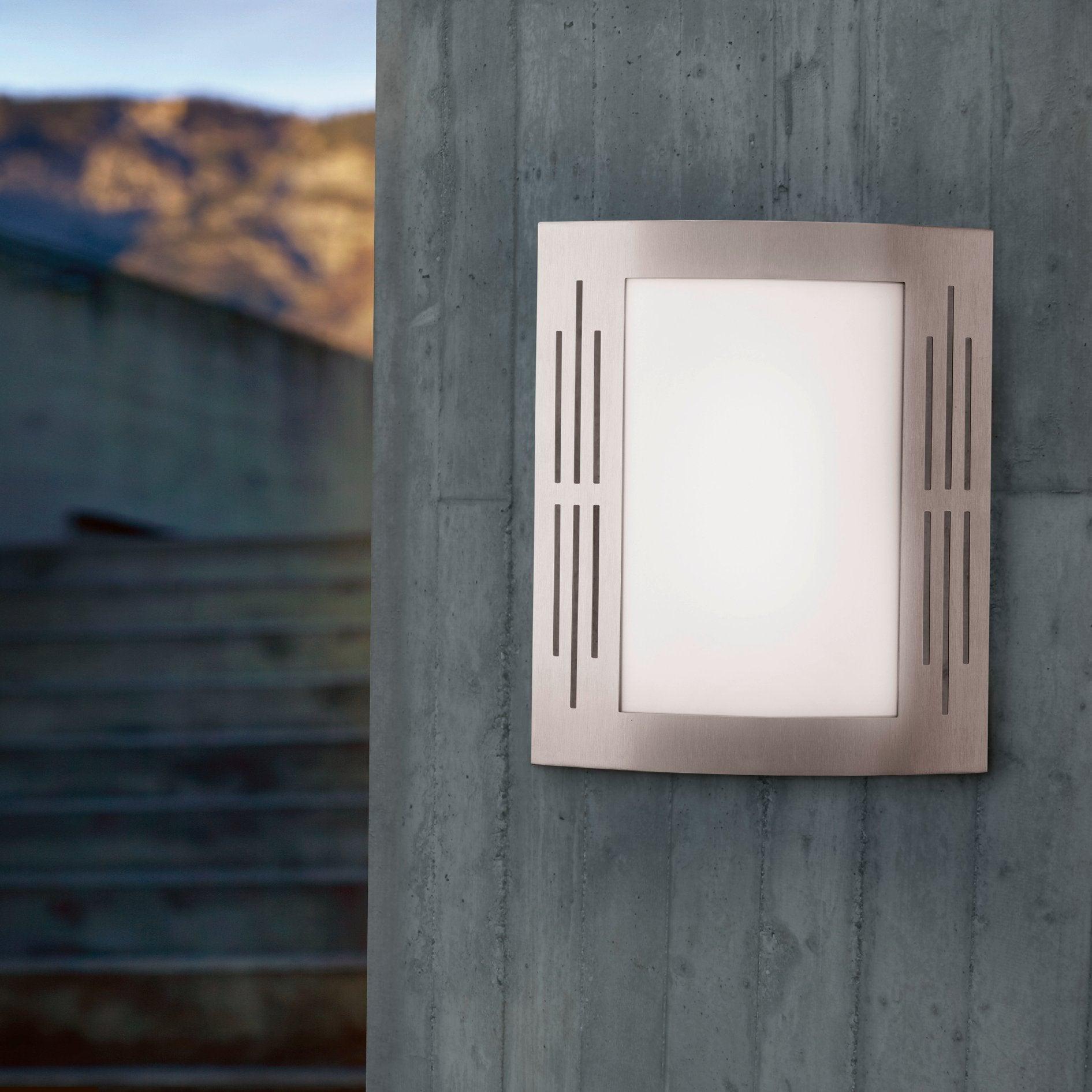 Eglo City IP44 Curved Stainless Steel Outdoor Wall Light-warehouse-40