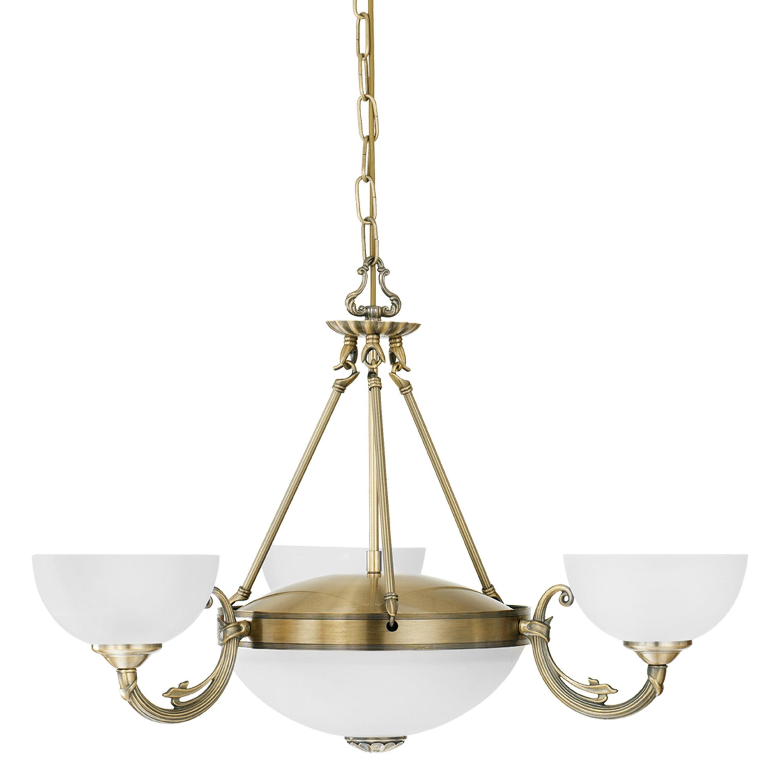 eglo savoy 3 light bronze and white glass ceiling pendant living room image