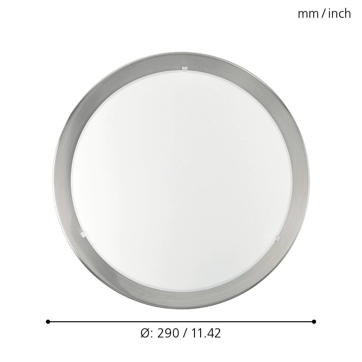 Eglo Planet Nickel & White Satin Glass Flush Ceiling Light-WAREHOUSE-40-200326