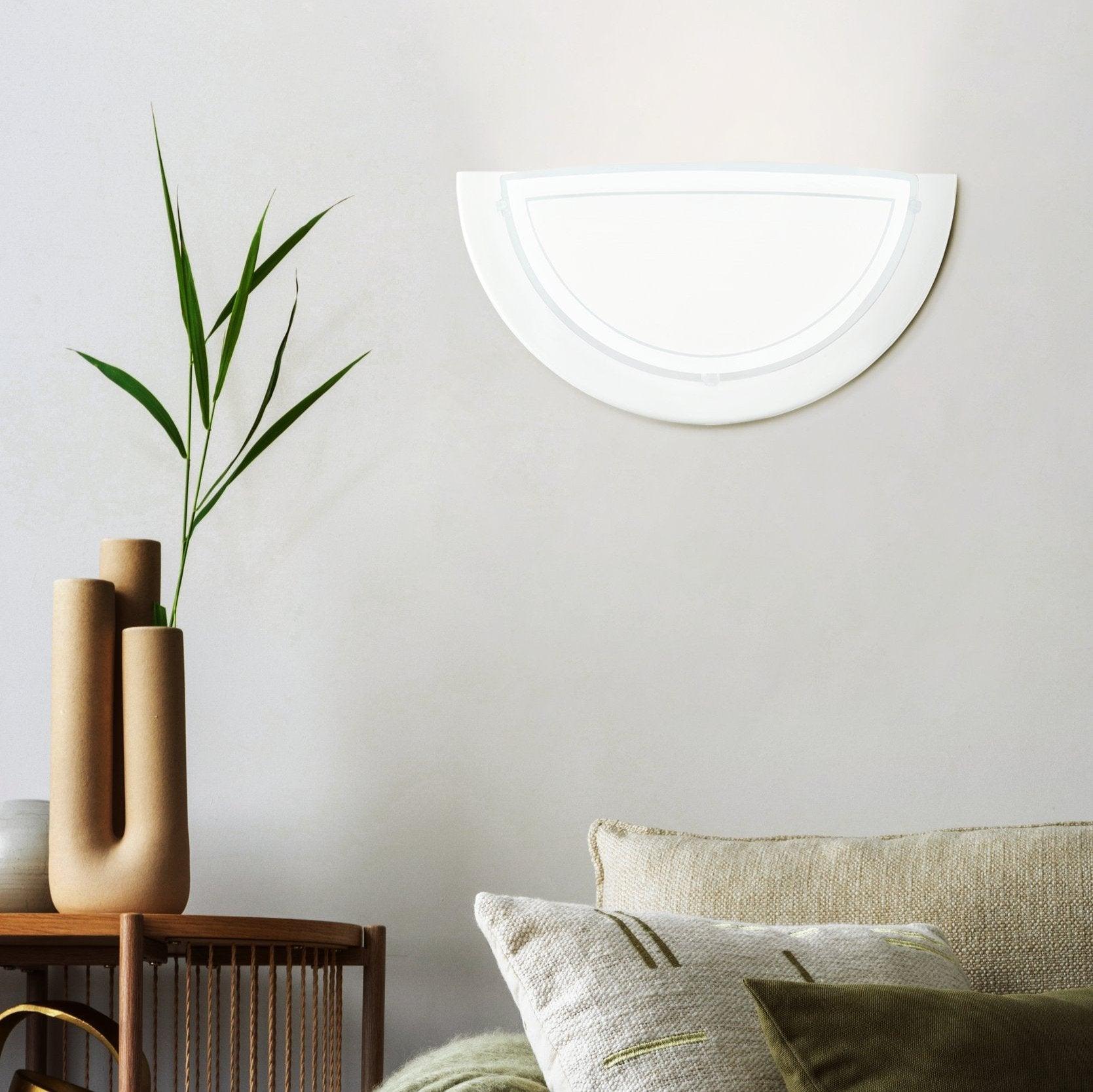 eglo planet 1 white painted glass wall light living room image