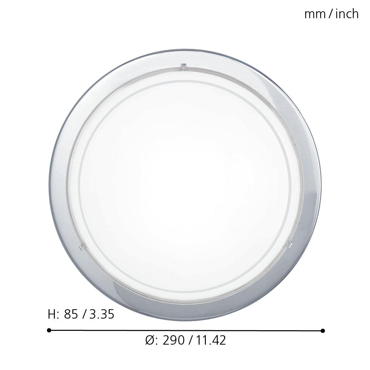 eglo planet 1 round chrome flush ceiling light living room close up