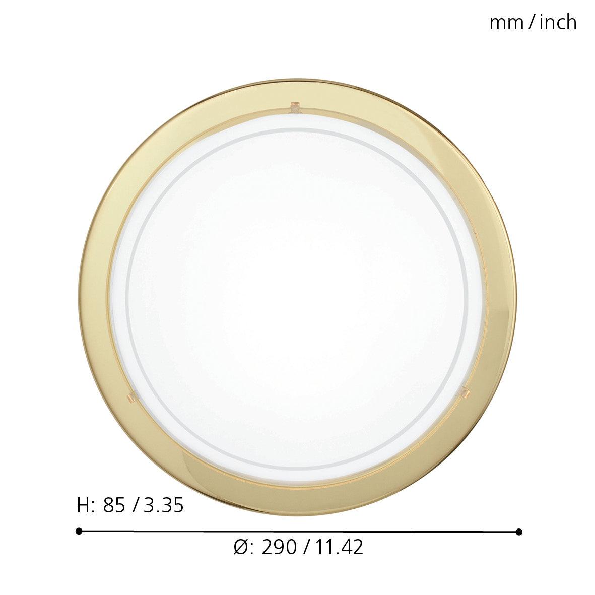 eglo planet 1 round brass flush ceiling light kitchen lighting