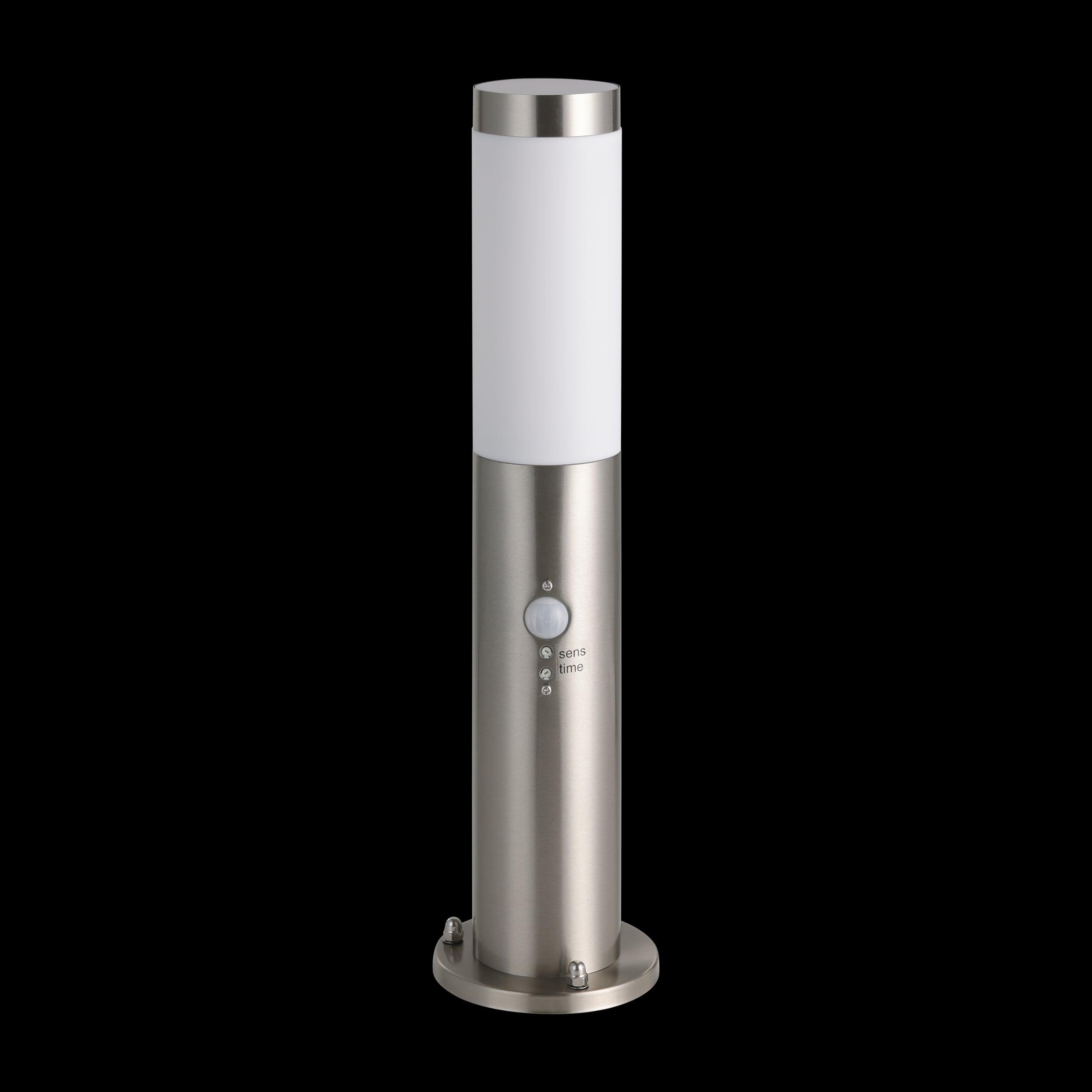 eglo helsinki stainless steel ip44 outdoor bollard with pir sensor 45cm living room image