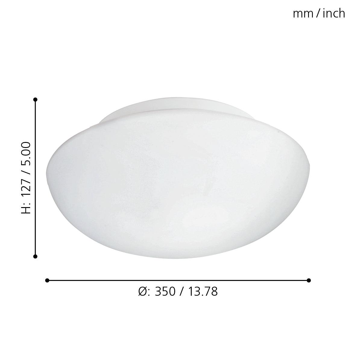eglo ella white opal glass flush ceiling light kitchen lighting