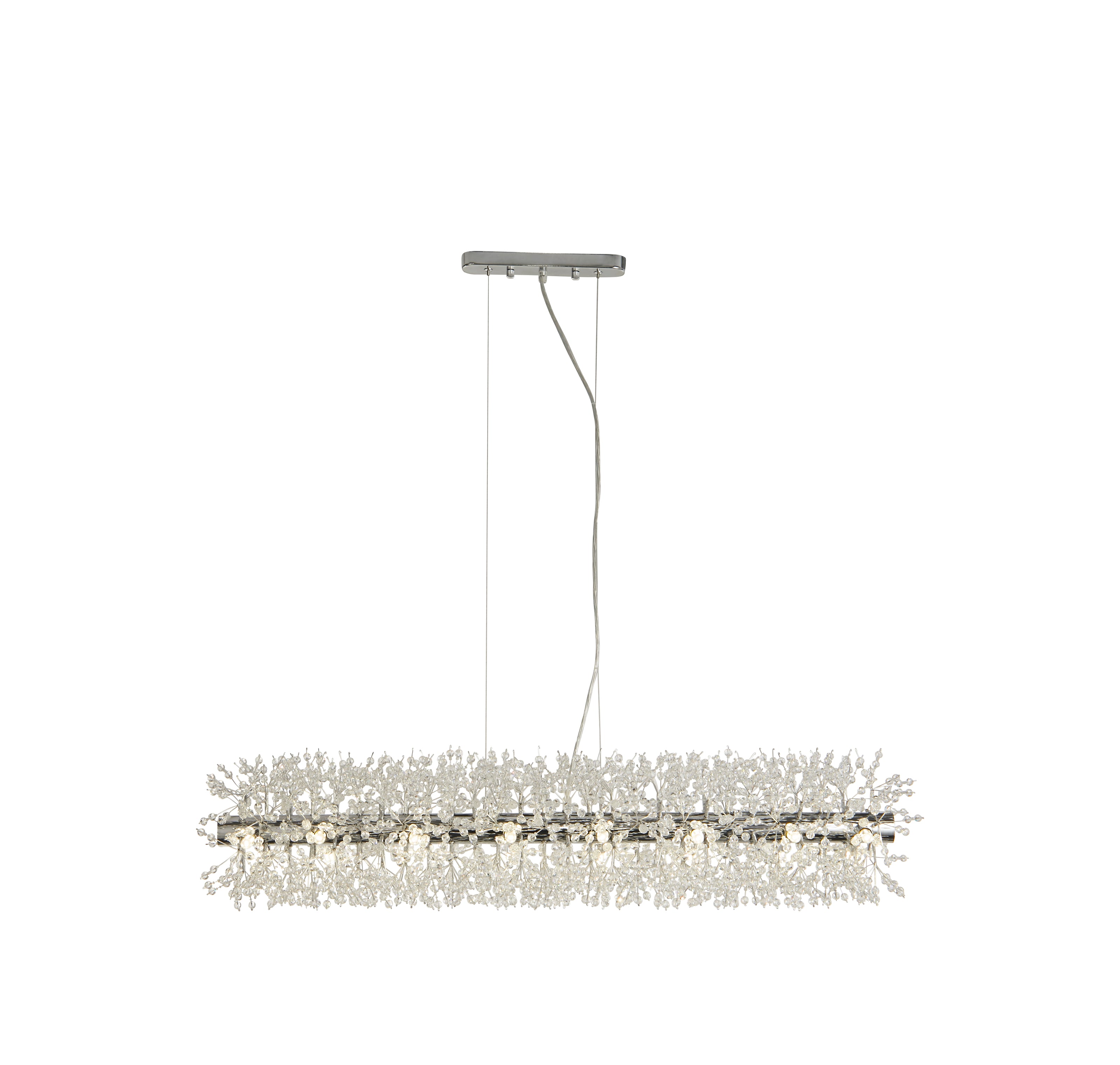 Searchlight Sunburst 16 Light Chrome & Glass Beads Bar Pendant