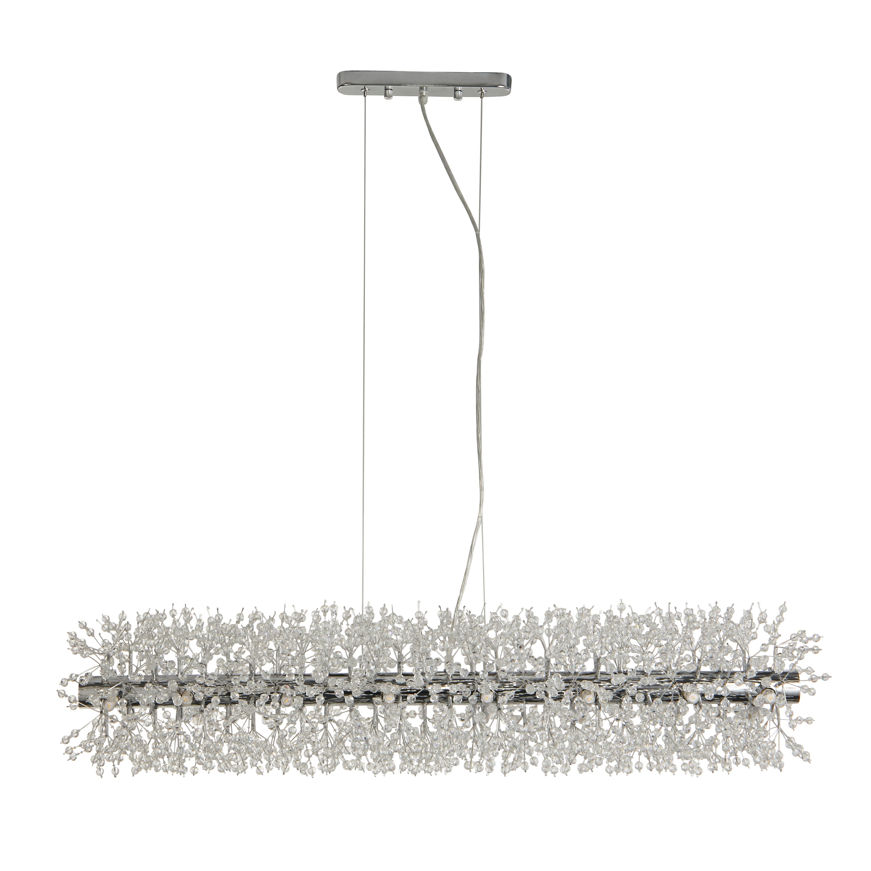 Searchlight Sunburst 16 Light Chrome & Glass Beads Bar Pendant
