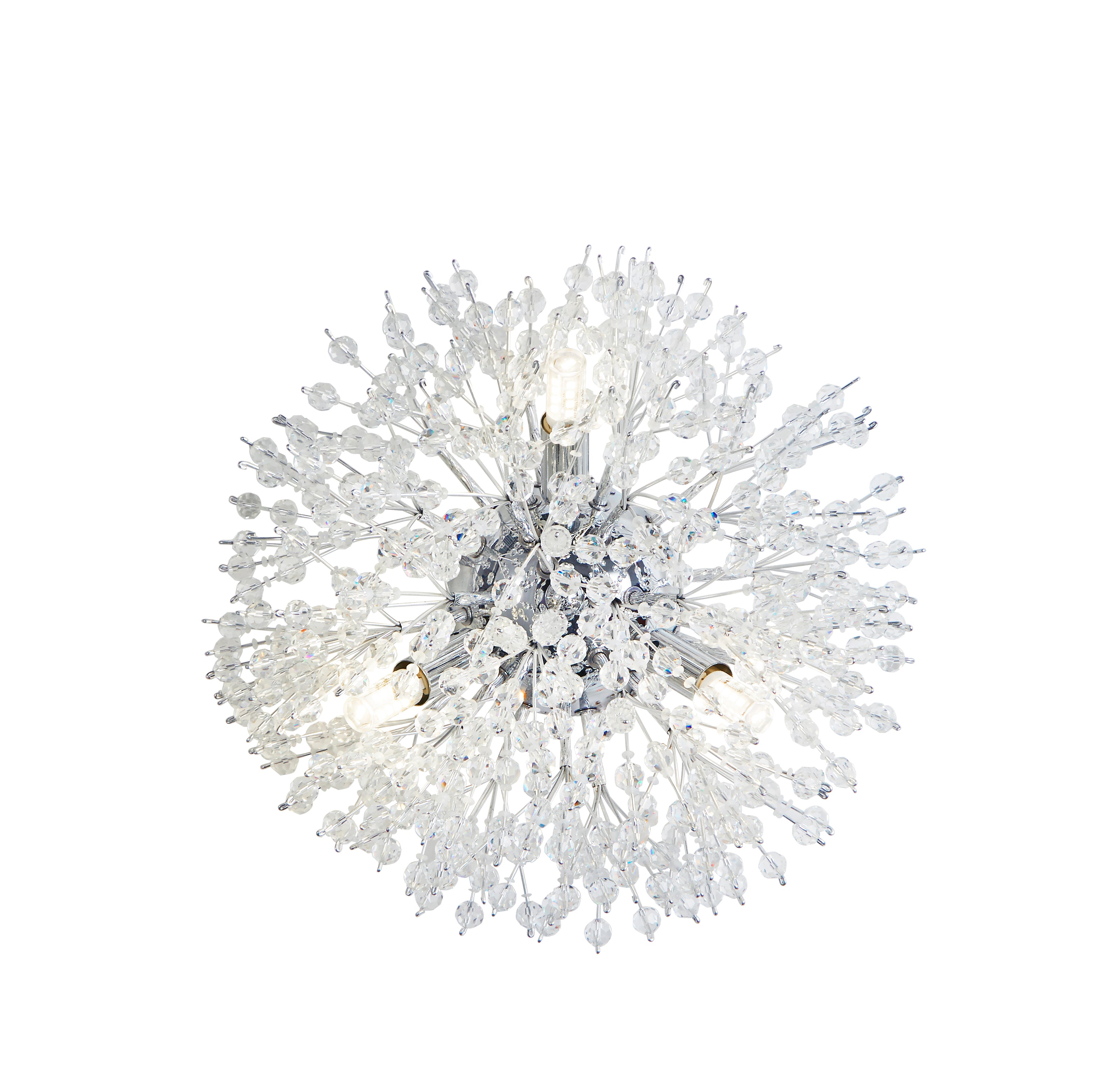 Searchlight Sunburst 3 Light Chrome & Glass Beads Wall light