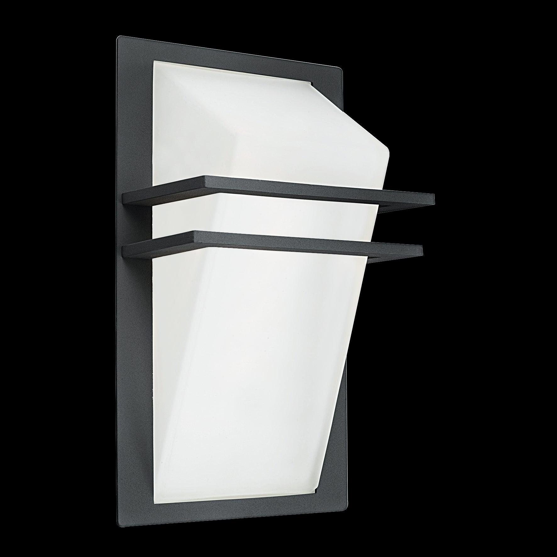 eglo park grey white satin glass outdoor wall light living room close up