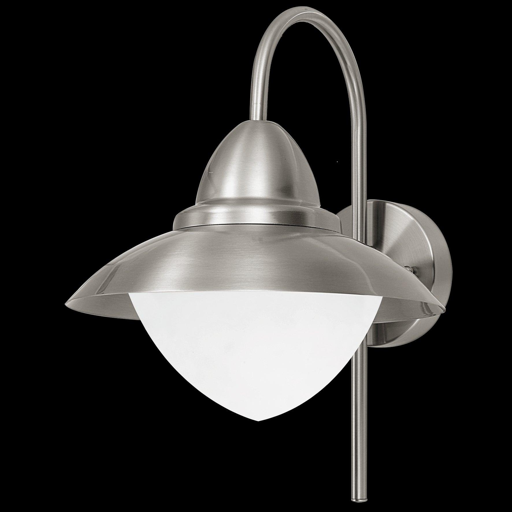 eglo sidney stainless steel ip44 outdoor wall light living room image