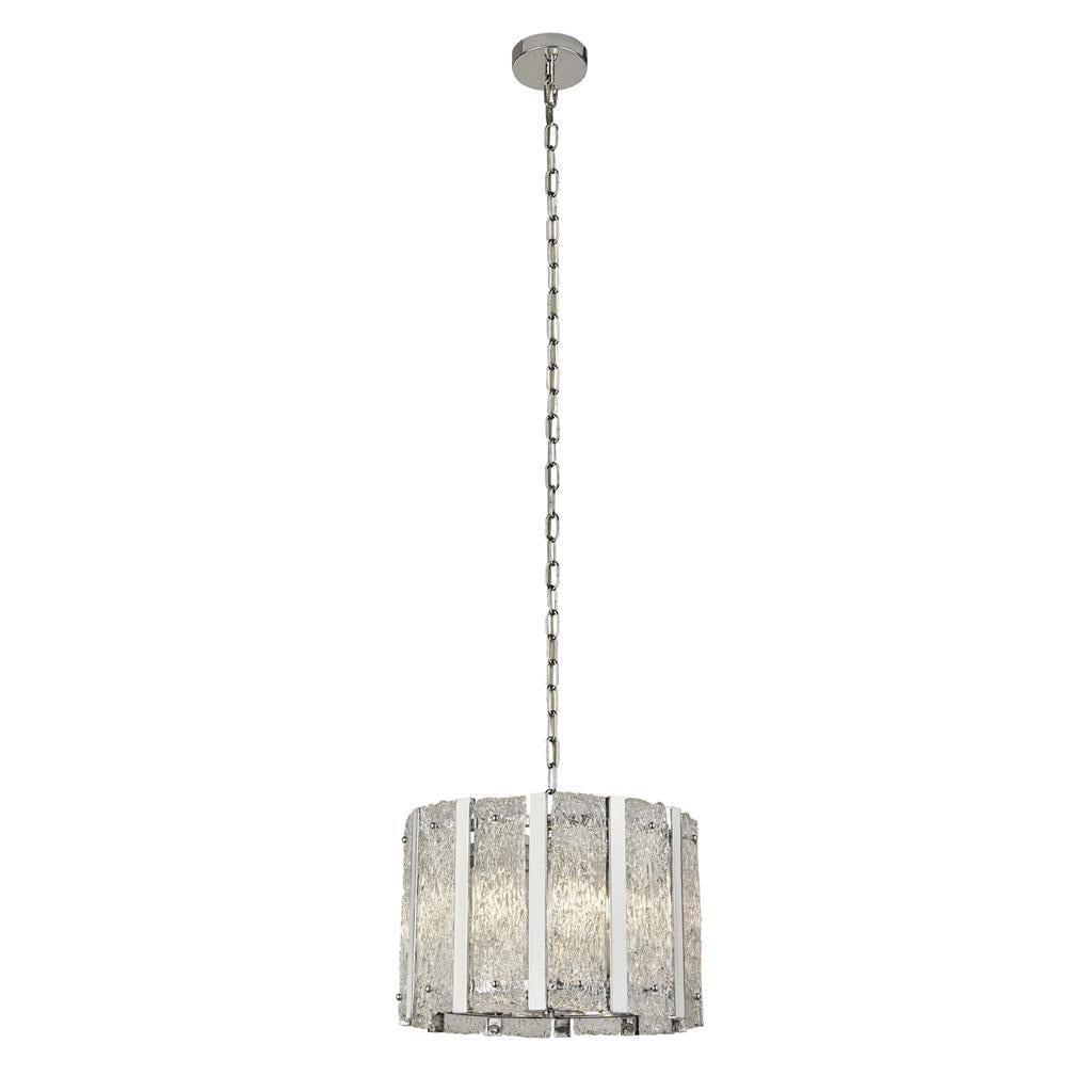 Alexandra 5 Light Satin Silver Pendant Light With Aquatex Glass-warehouse-40