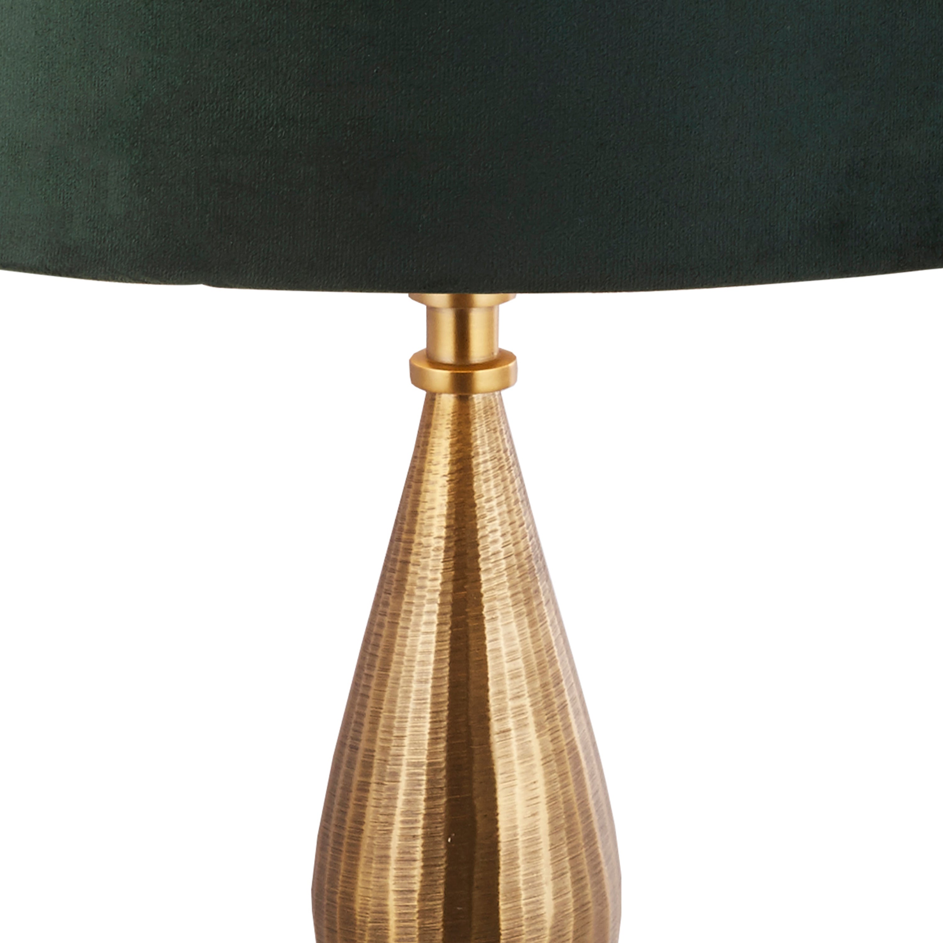 Rye Table Lamp - Antique Brass Metal & Green Velvet Shade