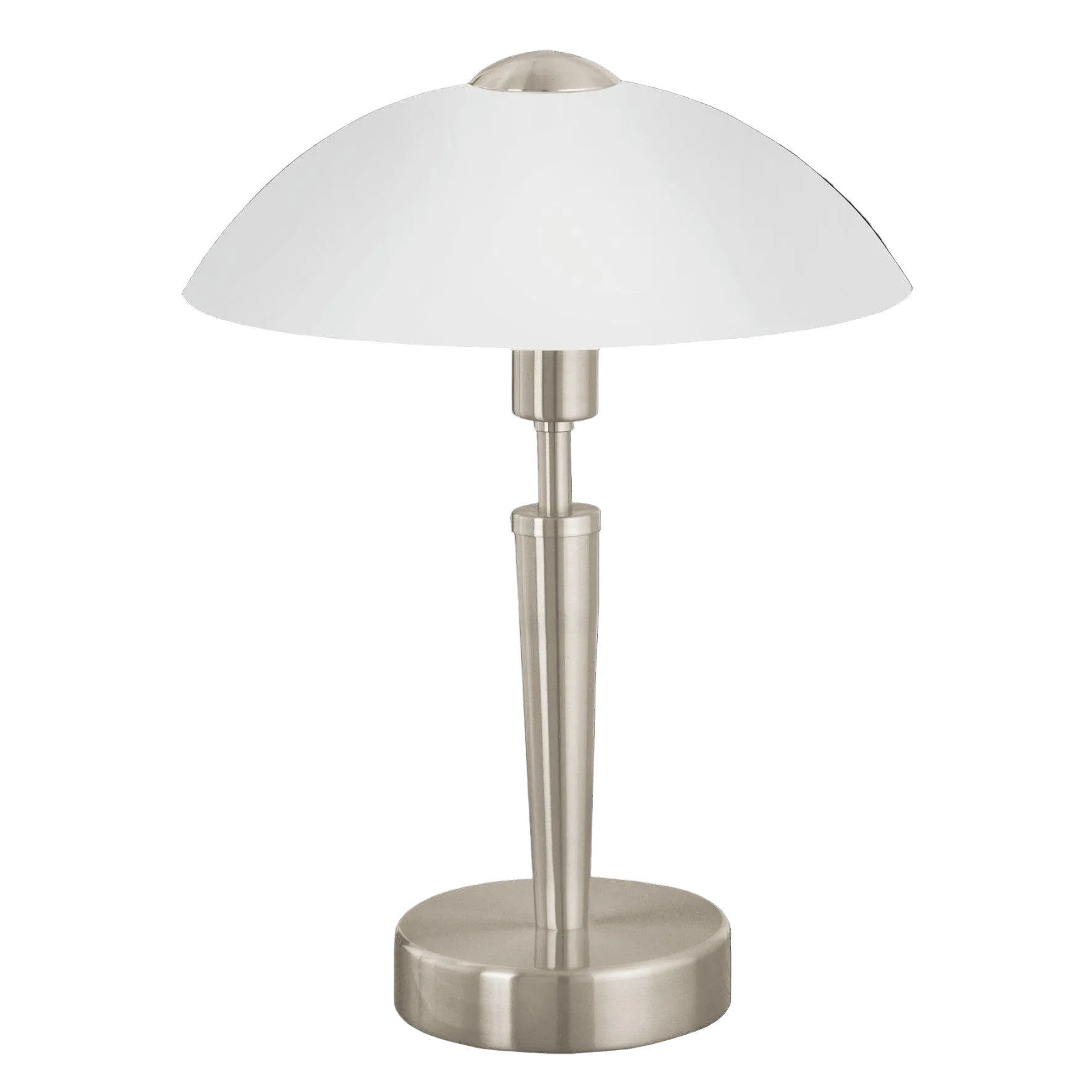 eglo solo 1 nickel touch table lamp satin glass shade living room image