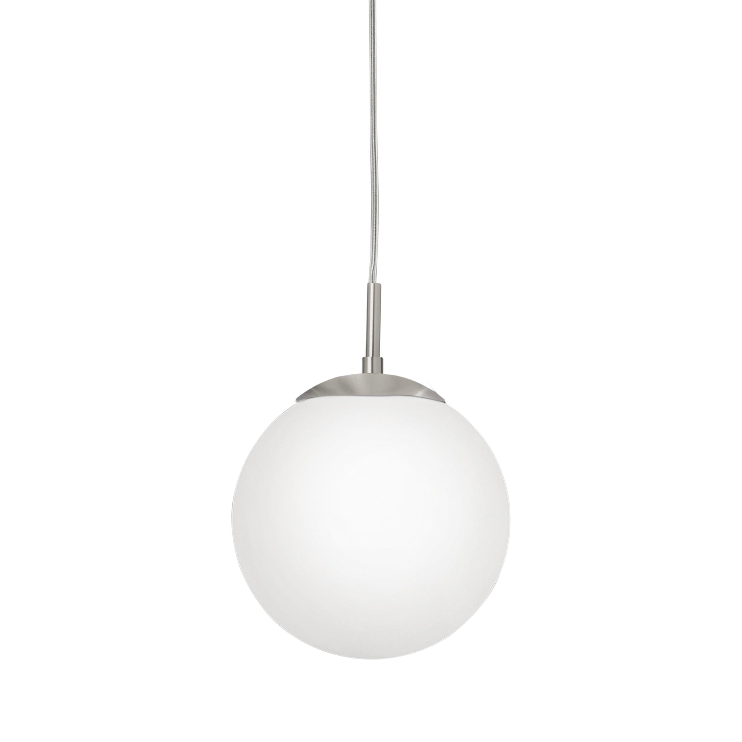 eglo rondo opal glass sphere nickel ceiling pendant 23cm kitchen lighting