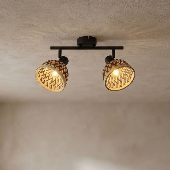 Lance, Black & Brown, Ceiling Spotlights - Bamboo Shades