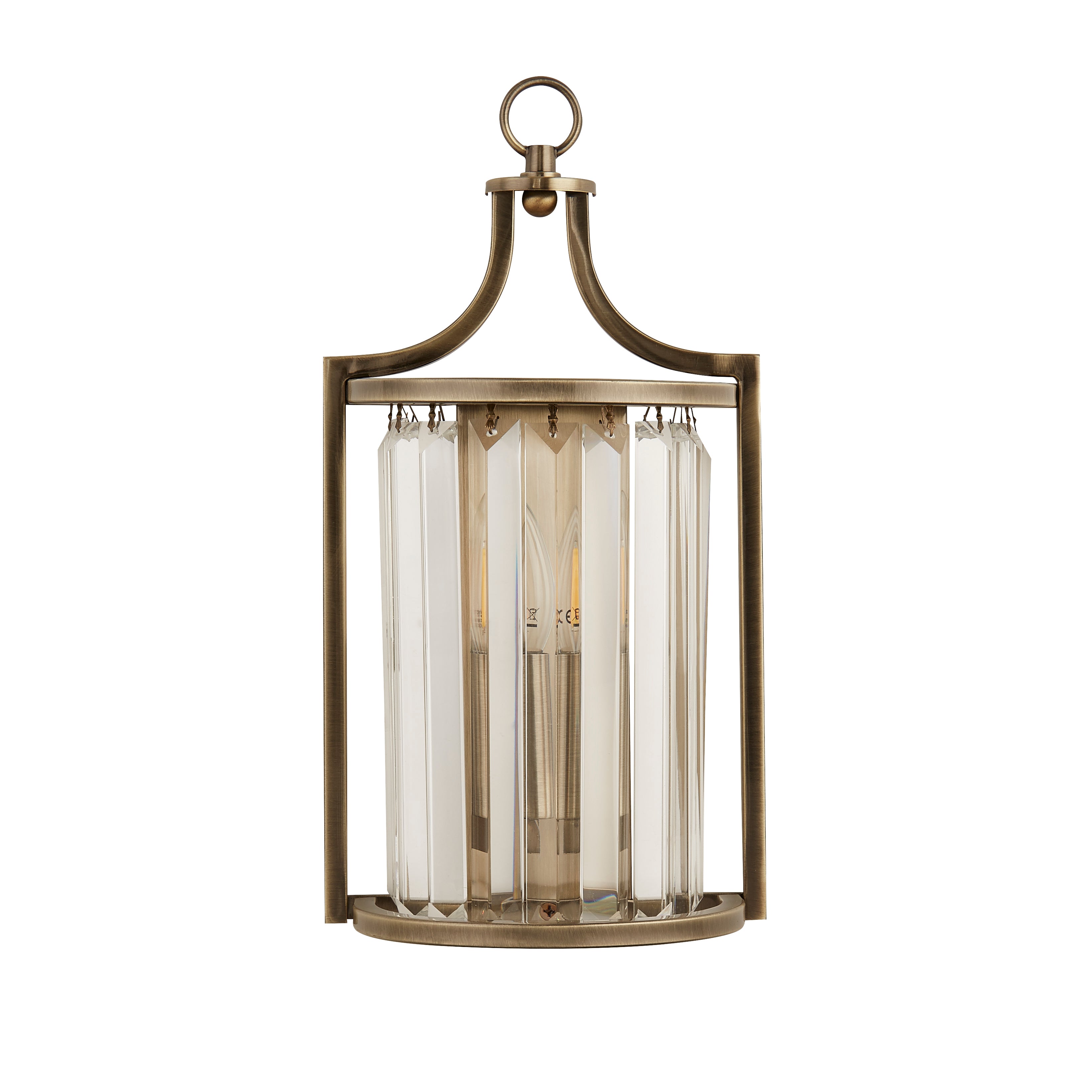 Searchlight Victoria Brass & Crystal Wall Light