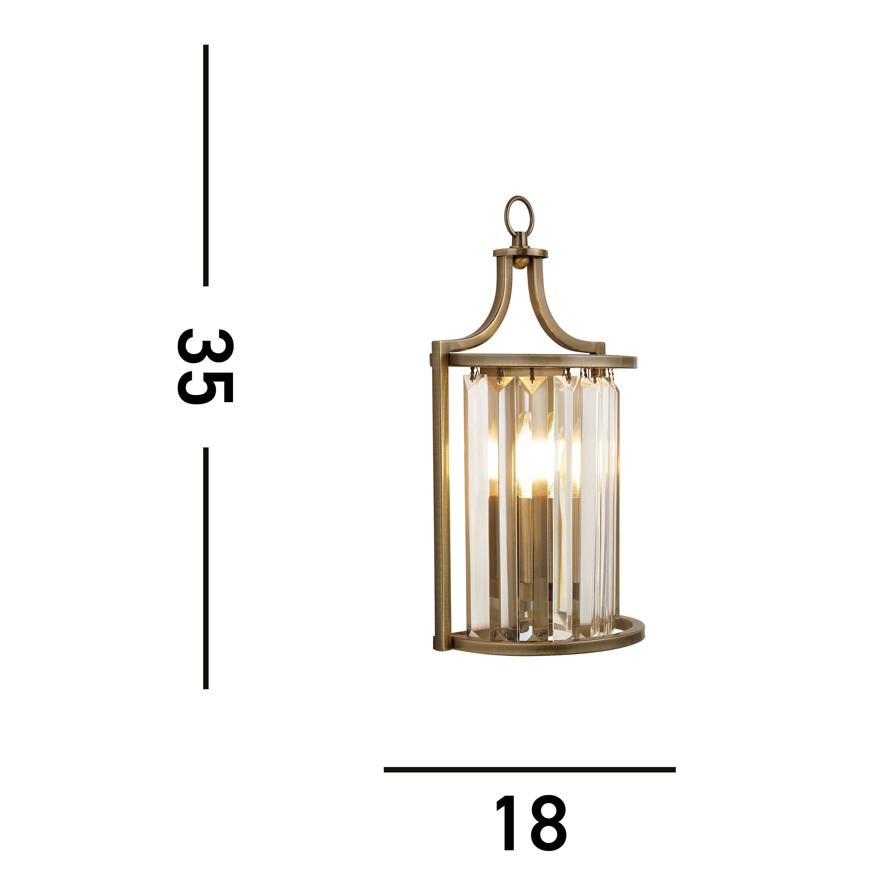 Searchlight Victoria Brass & Crystal Wall Light