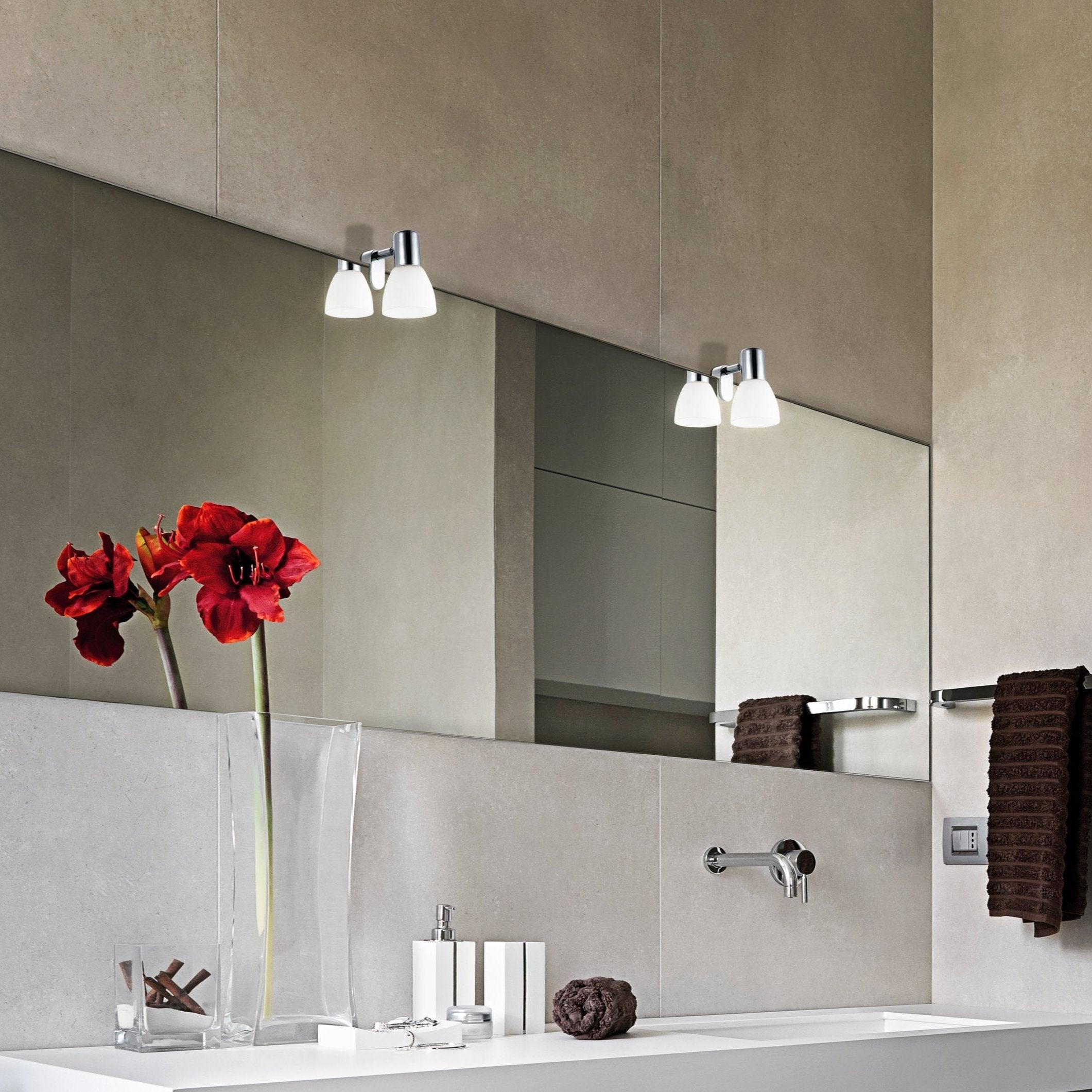 eglo sticker ip20 chrome bathroom wall mirror light