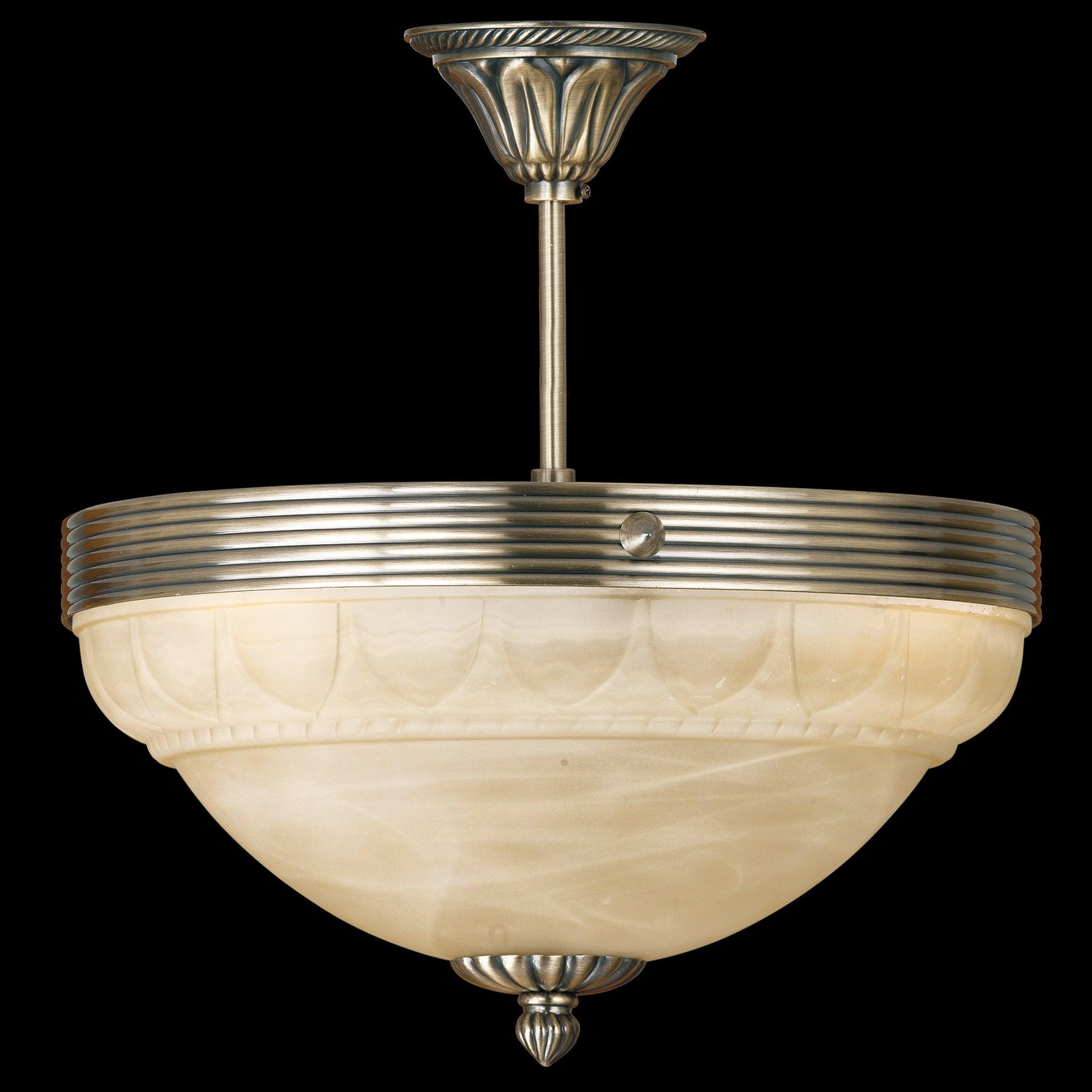 eglo marbella alabaster glass bronze semi flush ceiling light living room close up