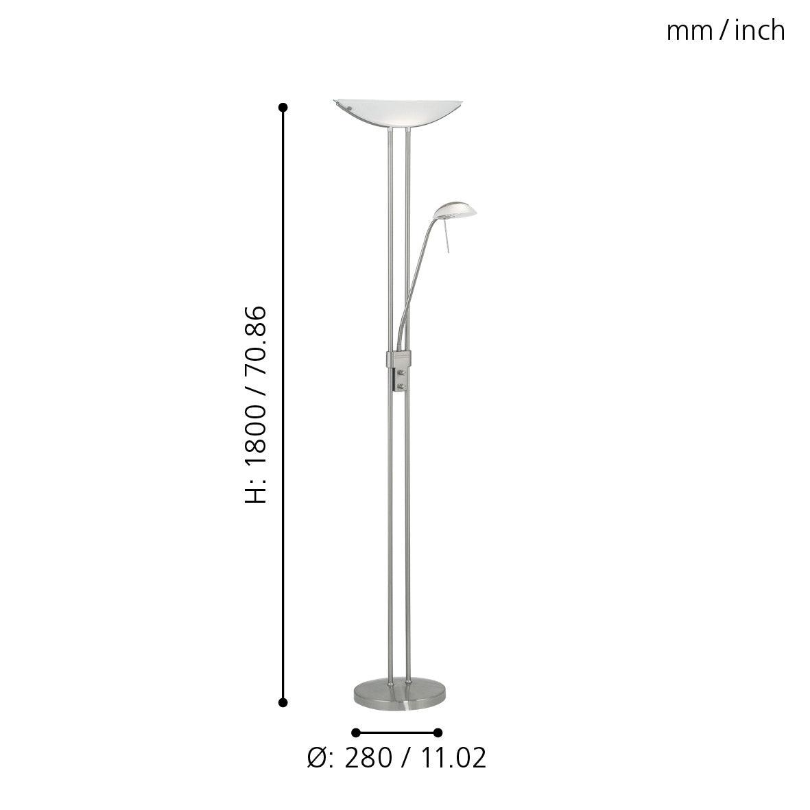 eglo baya nickel mother child floor lamp hallway lighting