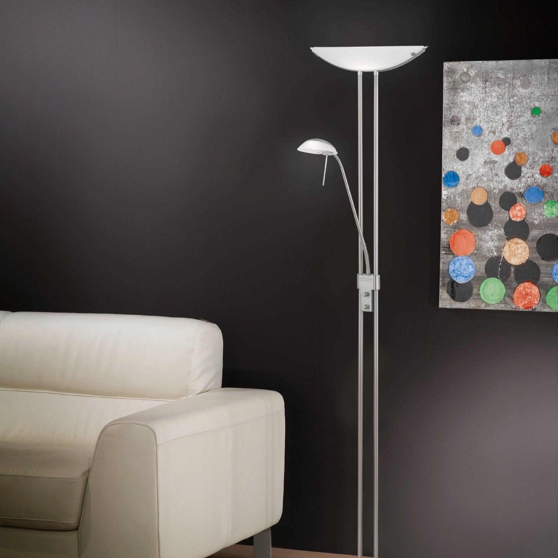 eglo baya nickel mother child floor lamp