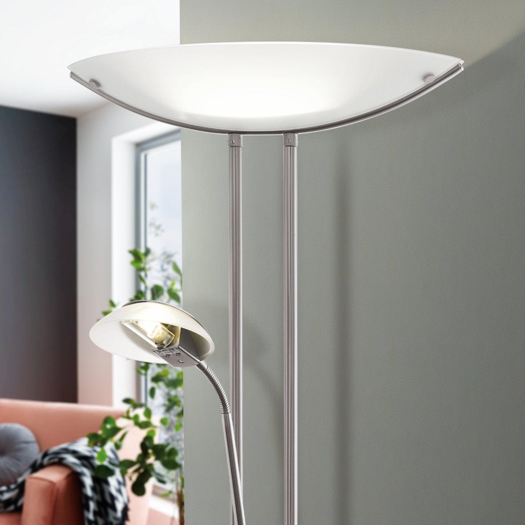 eglo baya nickel mother child floor lamp living room image