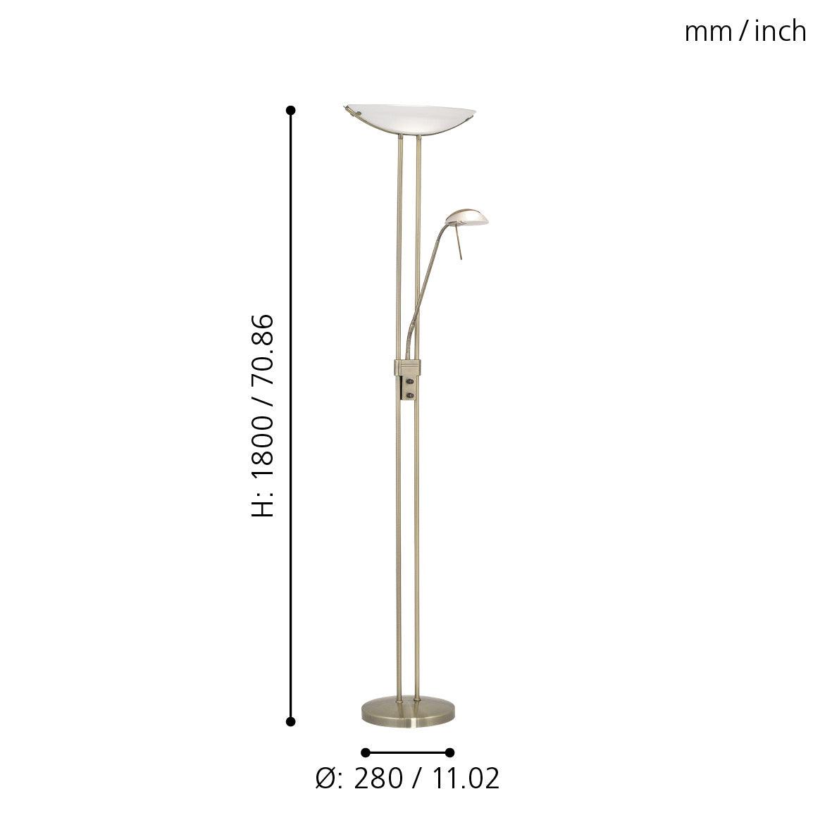 eglo baya bronze mother child floor lamp living room close up
