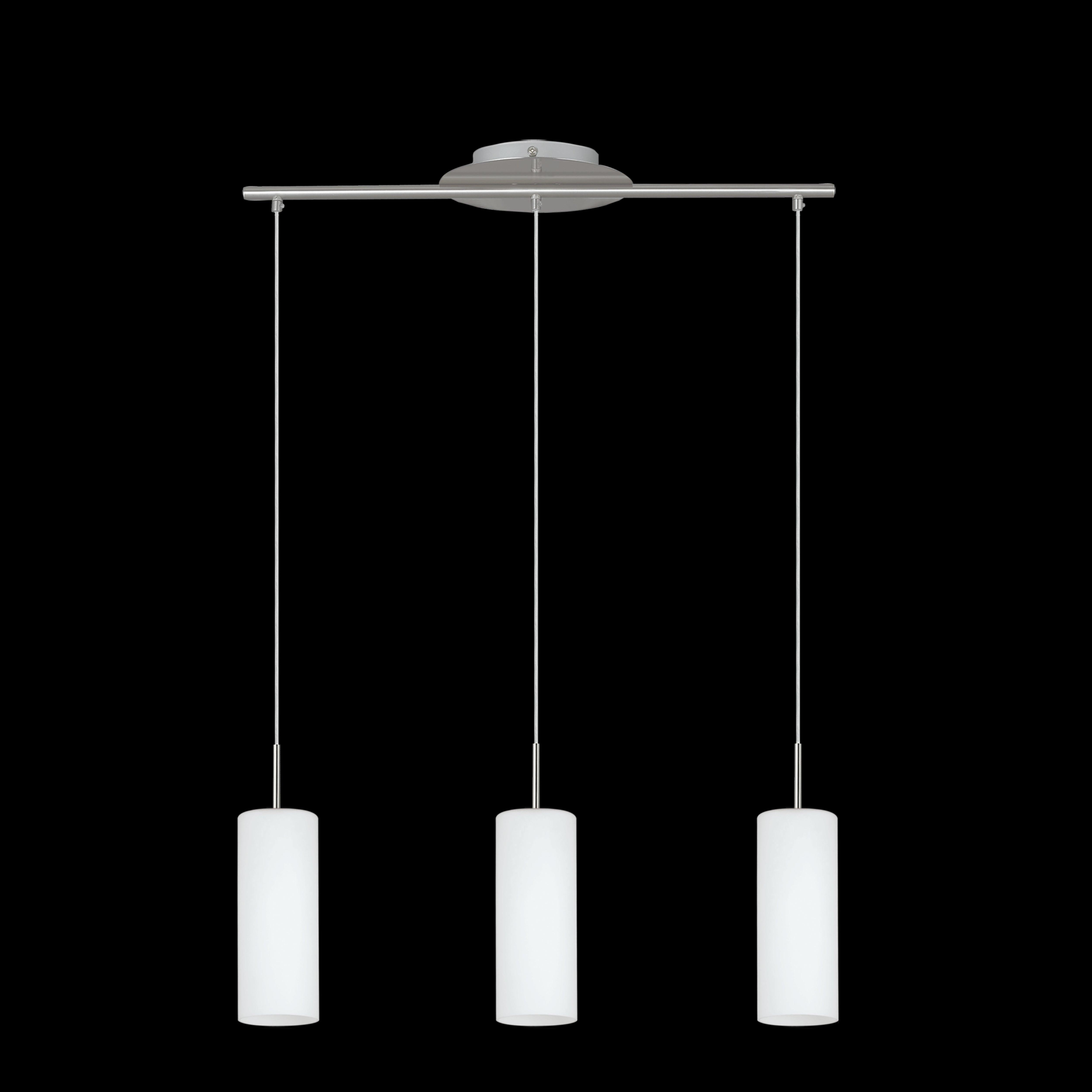 eglo troy 3 3 light white satin glass nickel ceiling pendant living room image