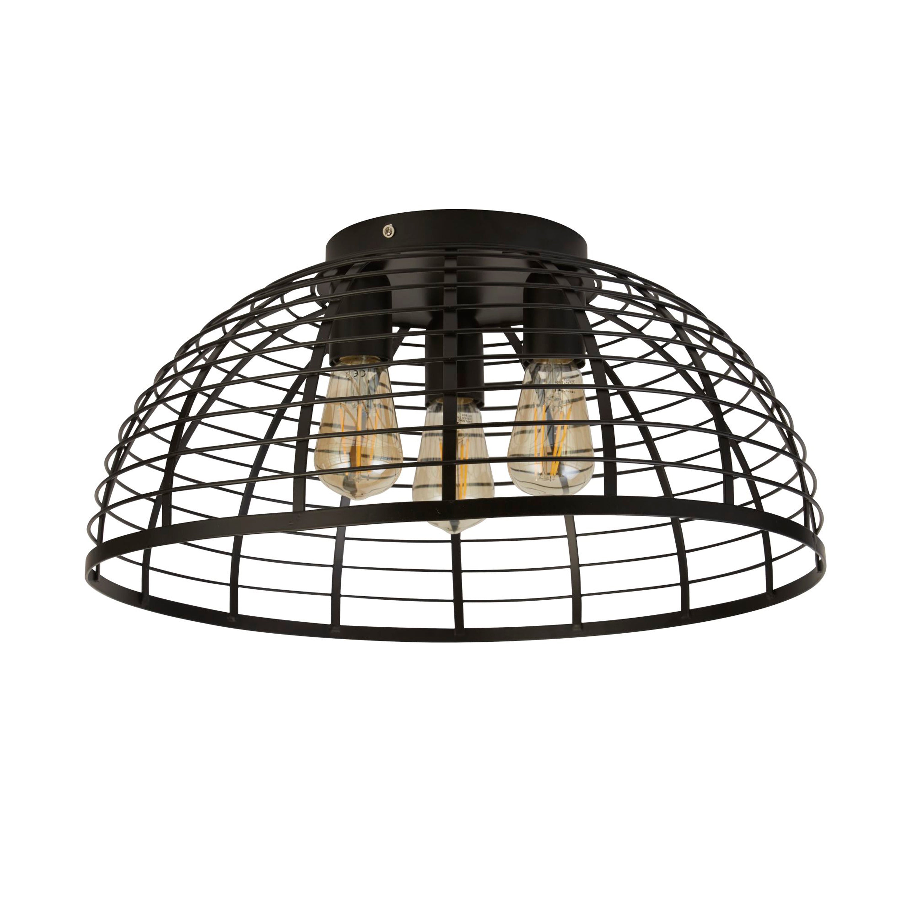 Searchlight Vision Cage 3 Matt Black Flush