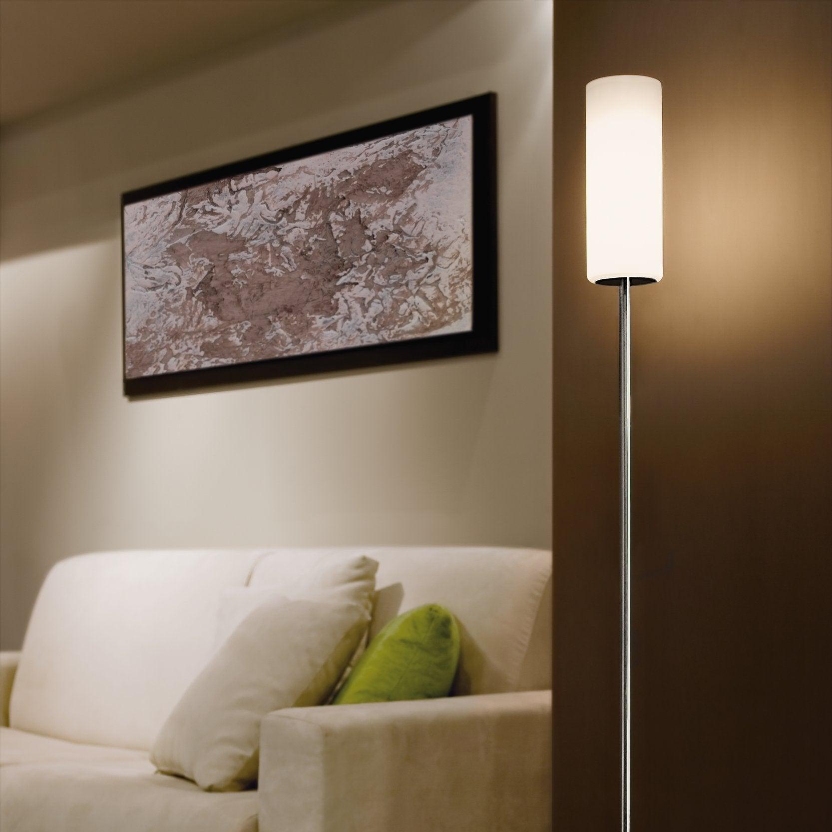 eglo troy 3 nickel floor lamp with white glass shade